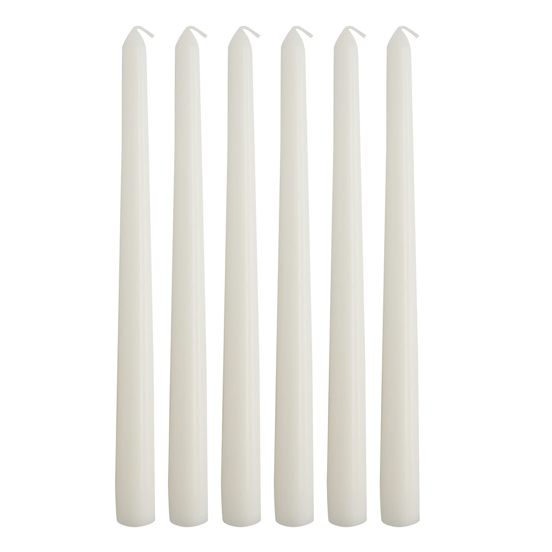 Willow Crossley 6-Pack White Unscented Taper Candles, 11"