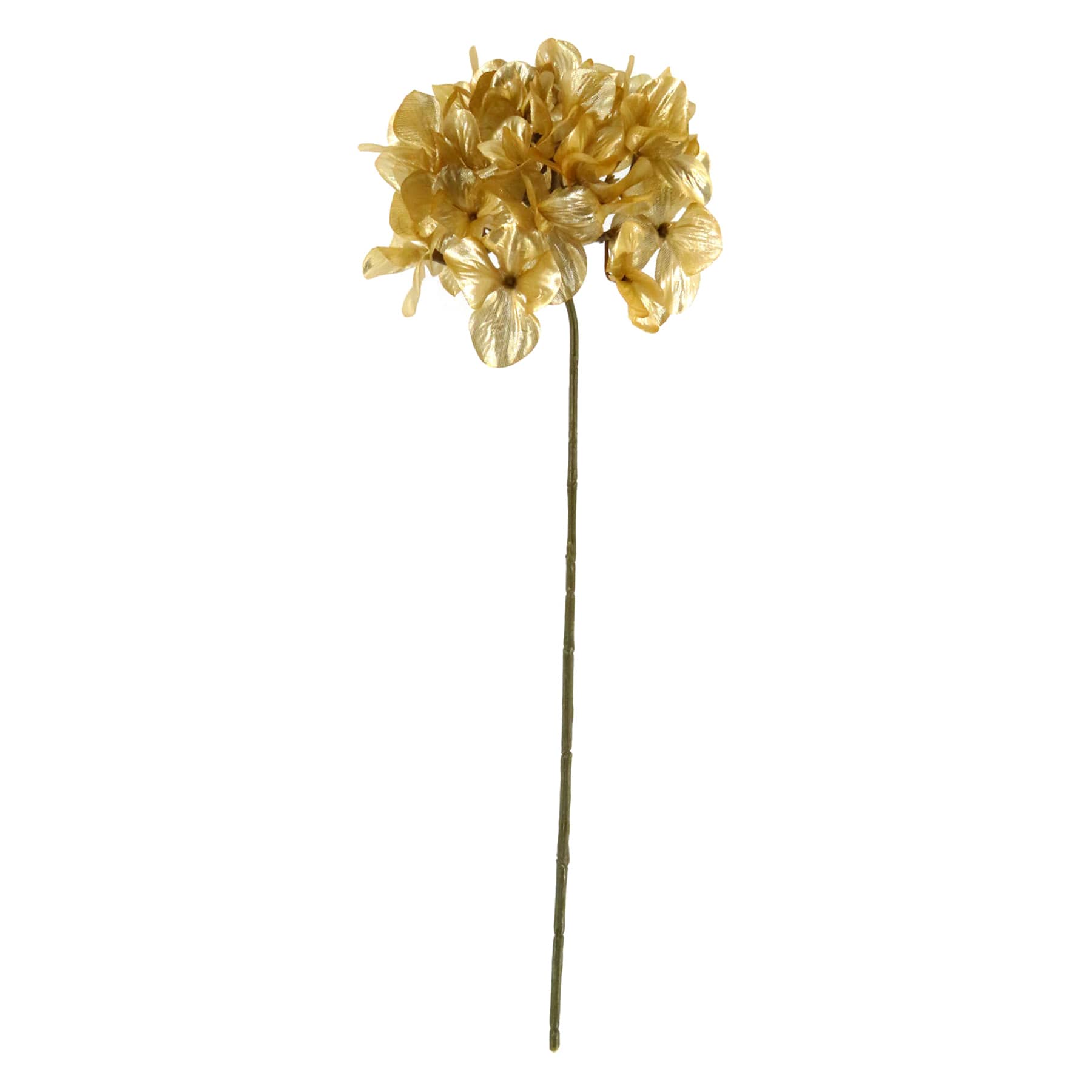 Metallic Gold Hydrangea Floral Stem, 21"