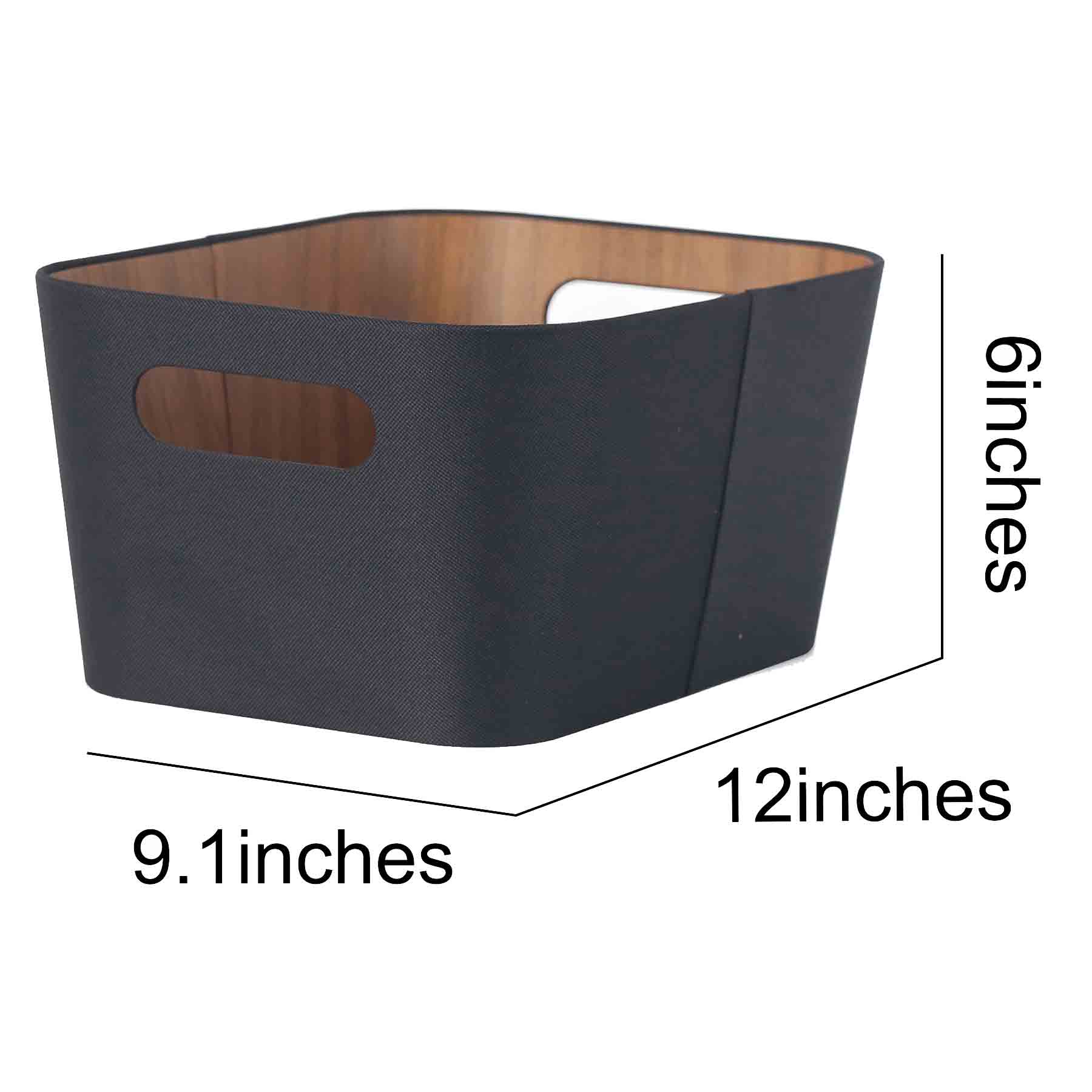 Black & Sage Wooden Storage Basket, 7.5l