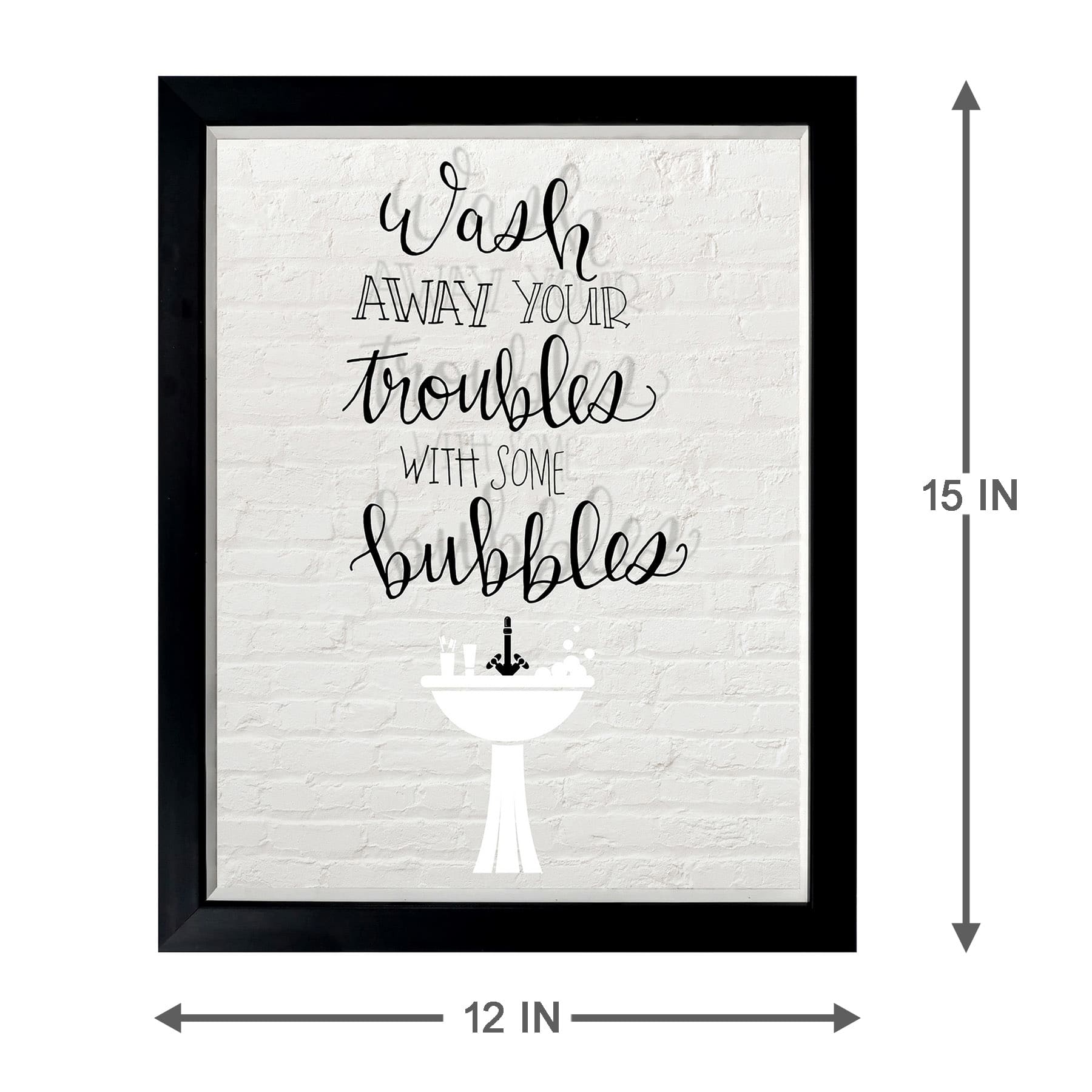 Glass Framed Bathroom Print Wall Art, 12x15