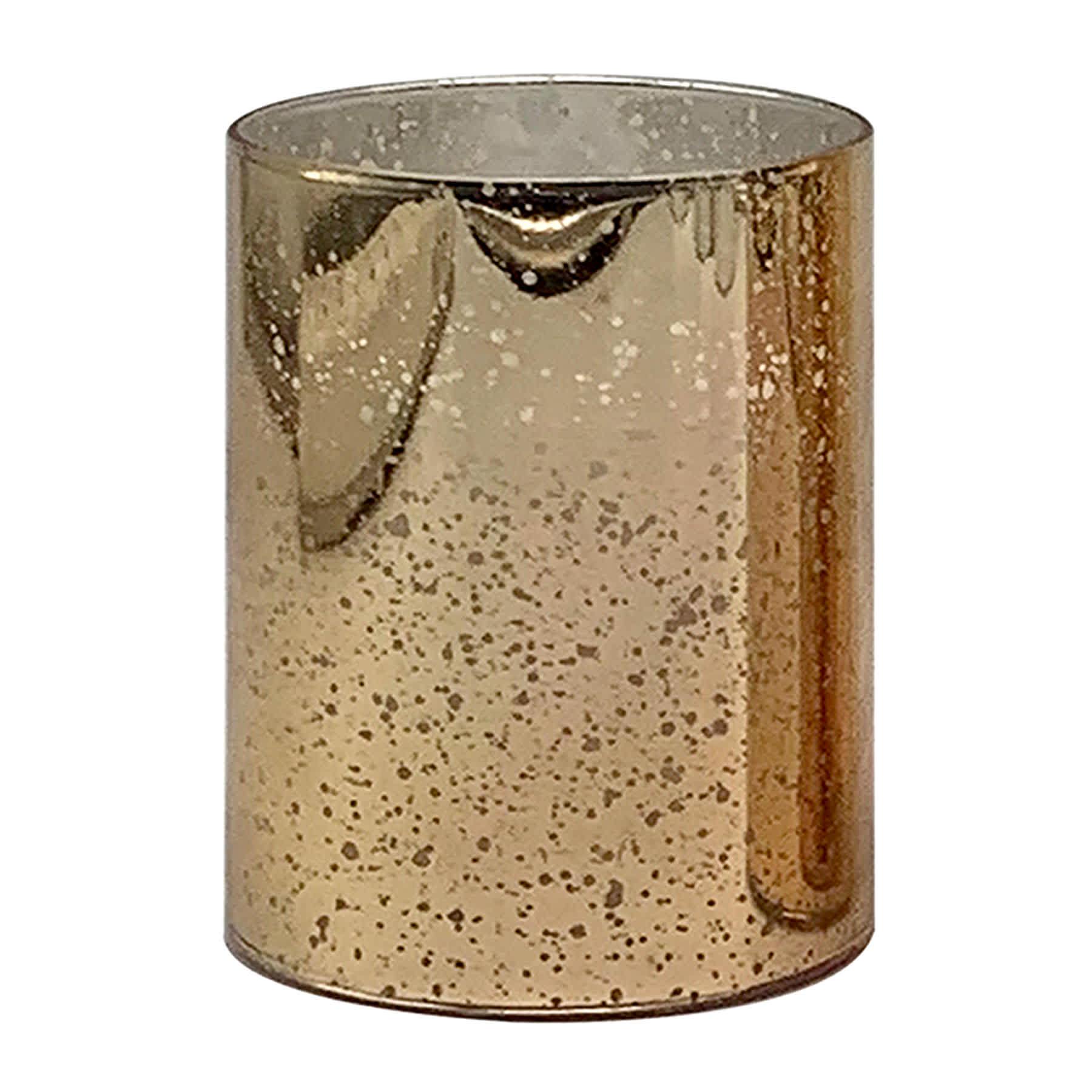 Providence Gold Mercury Glass LED Pillar Candle, 3x4
