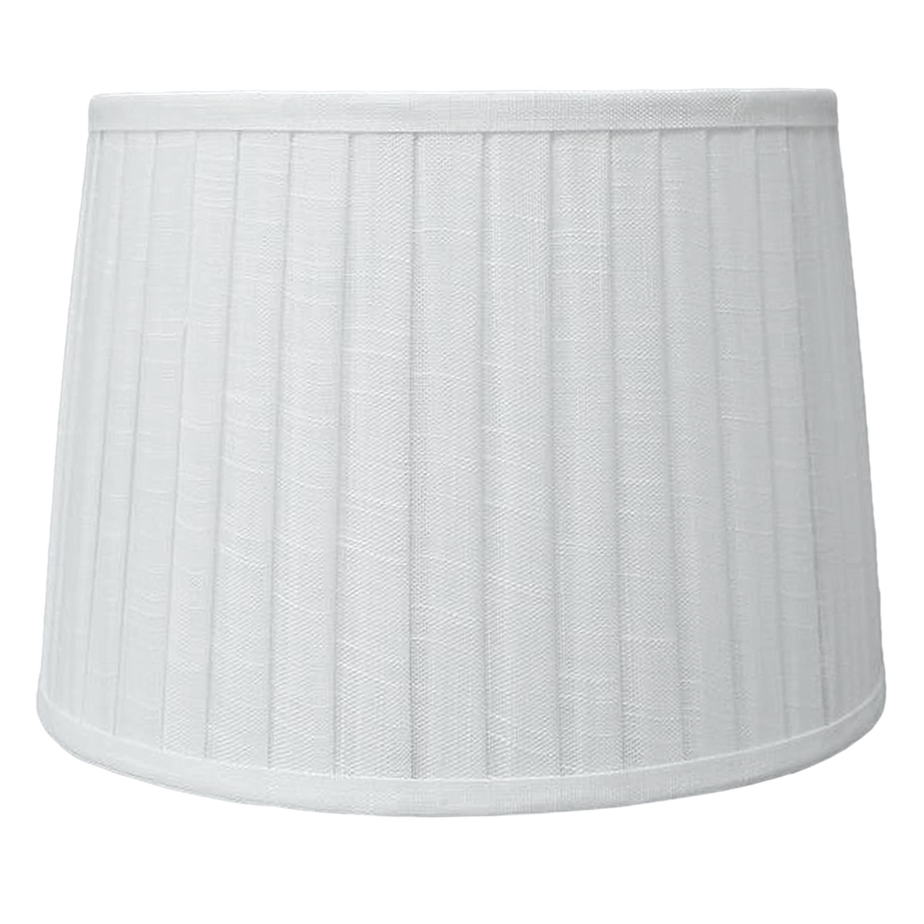 White Pleated Tapered Drum Medium Table Lamp Shade, 12x14x10
