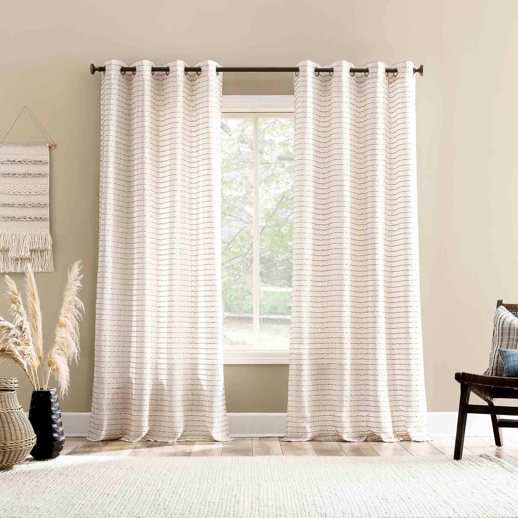 Blush Sheer Grommet Curtain Panel, 84"