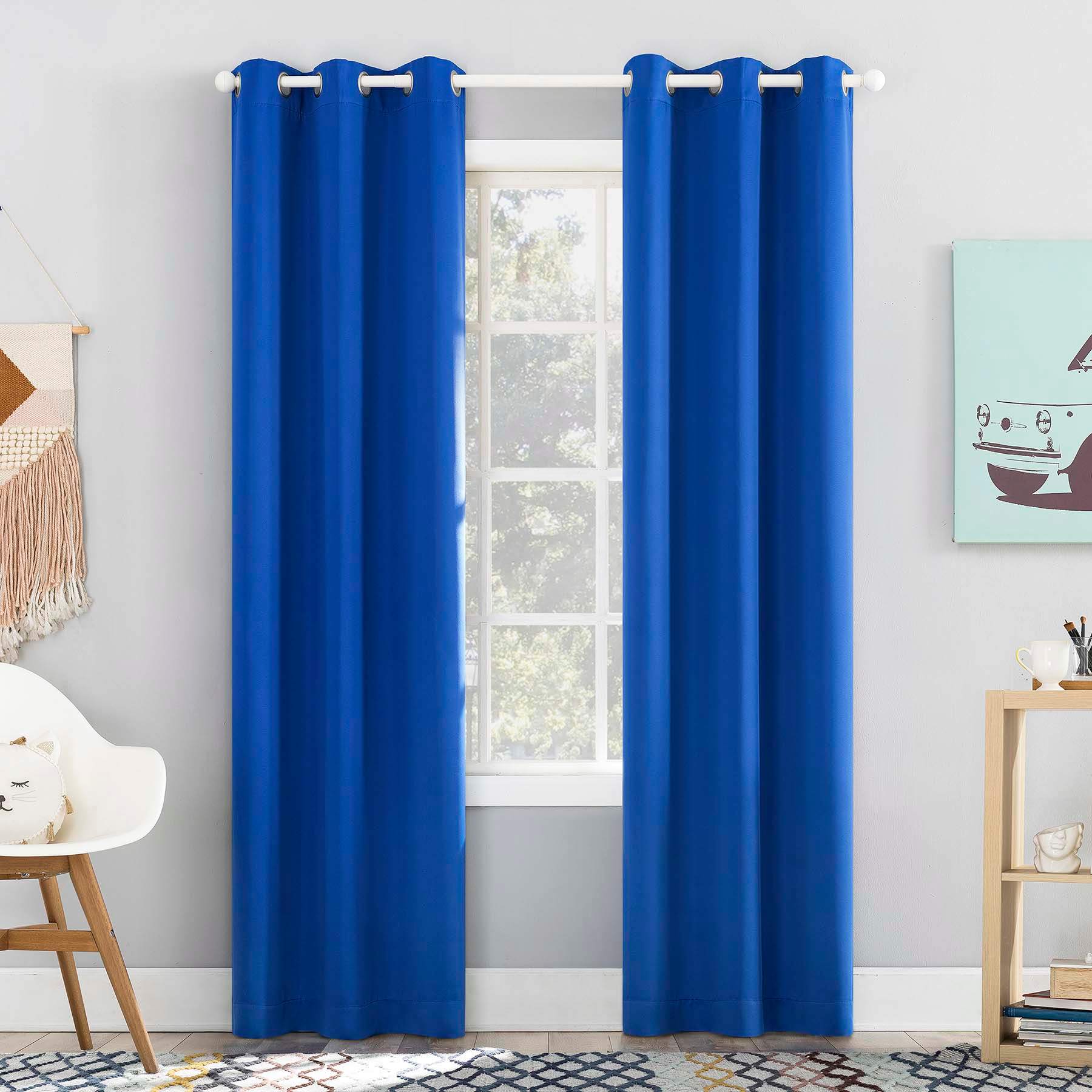 Tiny Dreamers Lyle Blue Blackout Grommet Curtain Panel, 84"