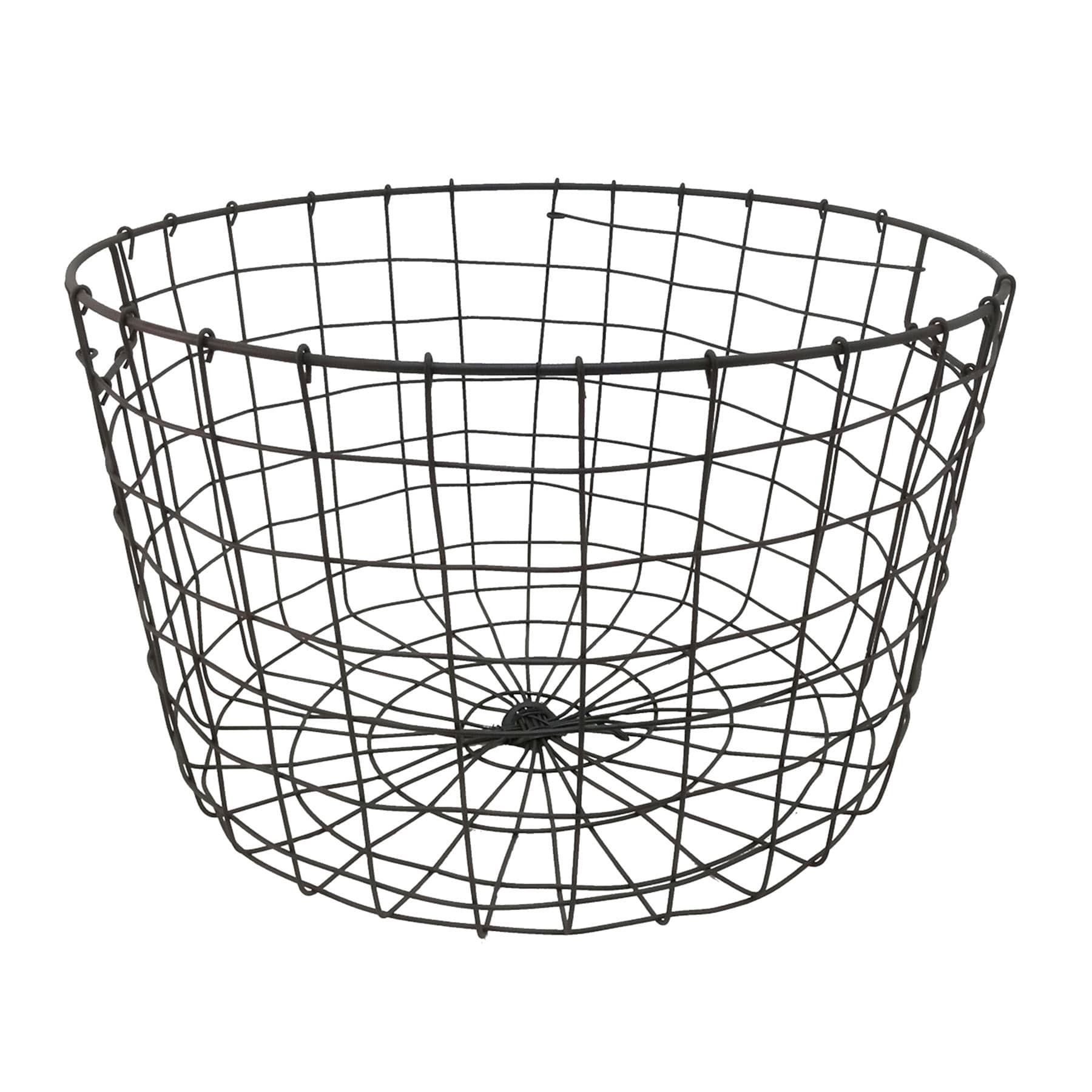 Honeybloom Tapered Dark Grey Metal Basket, Small