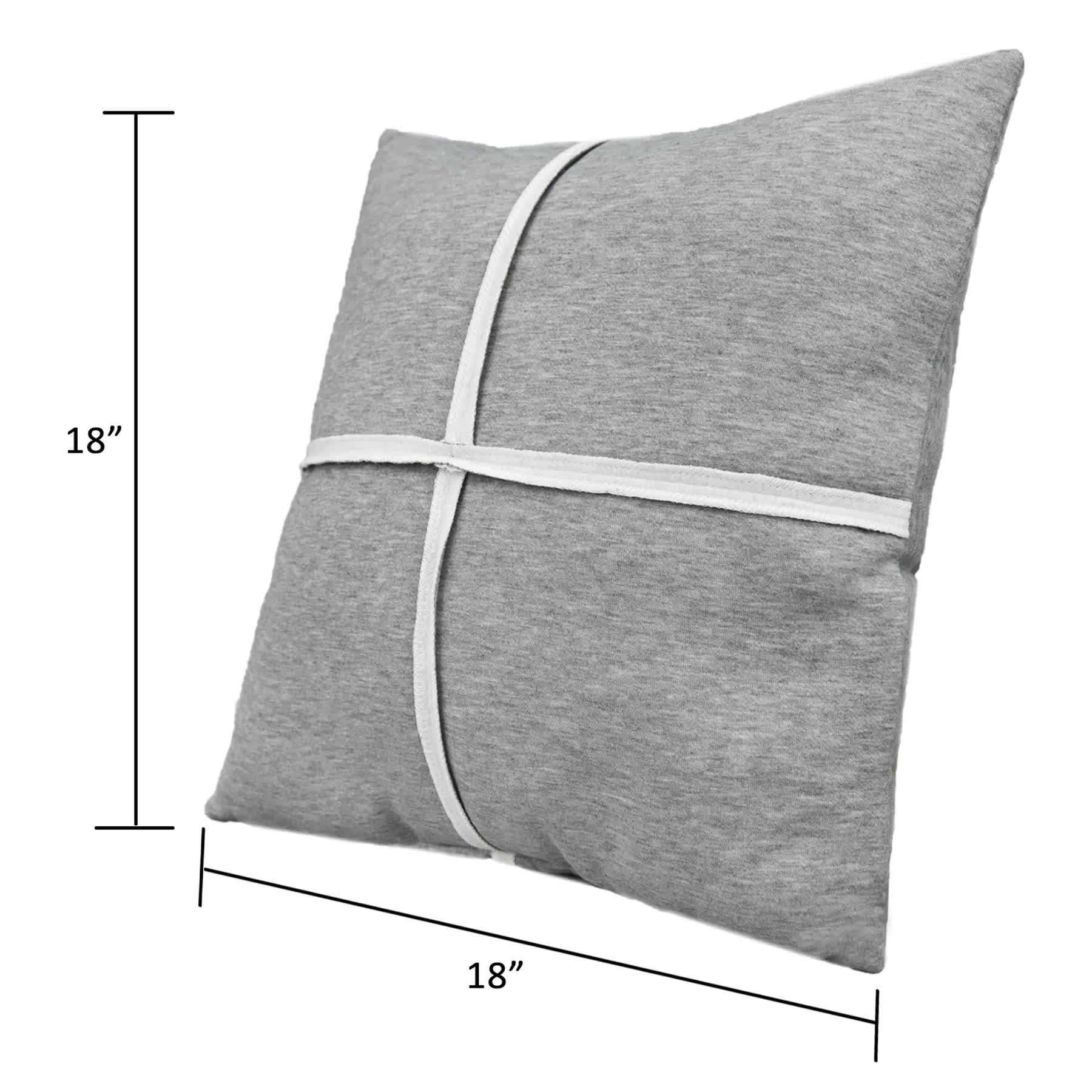 Grey Jersey Throw Pillow, 18"