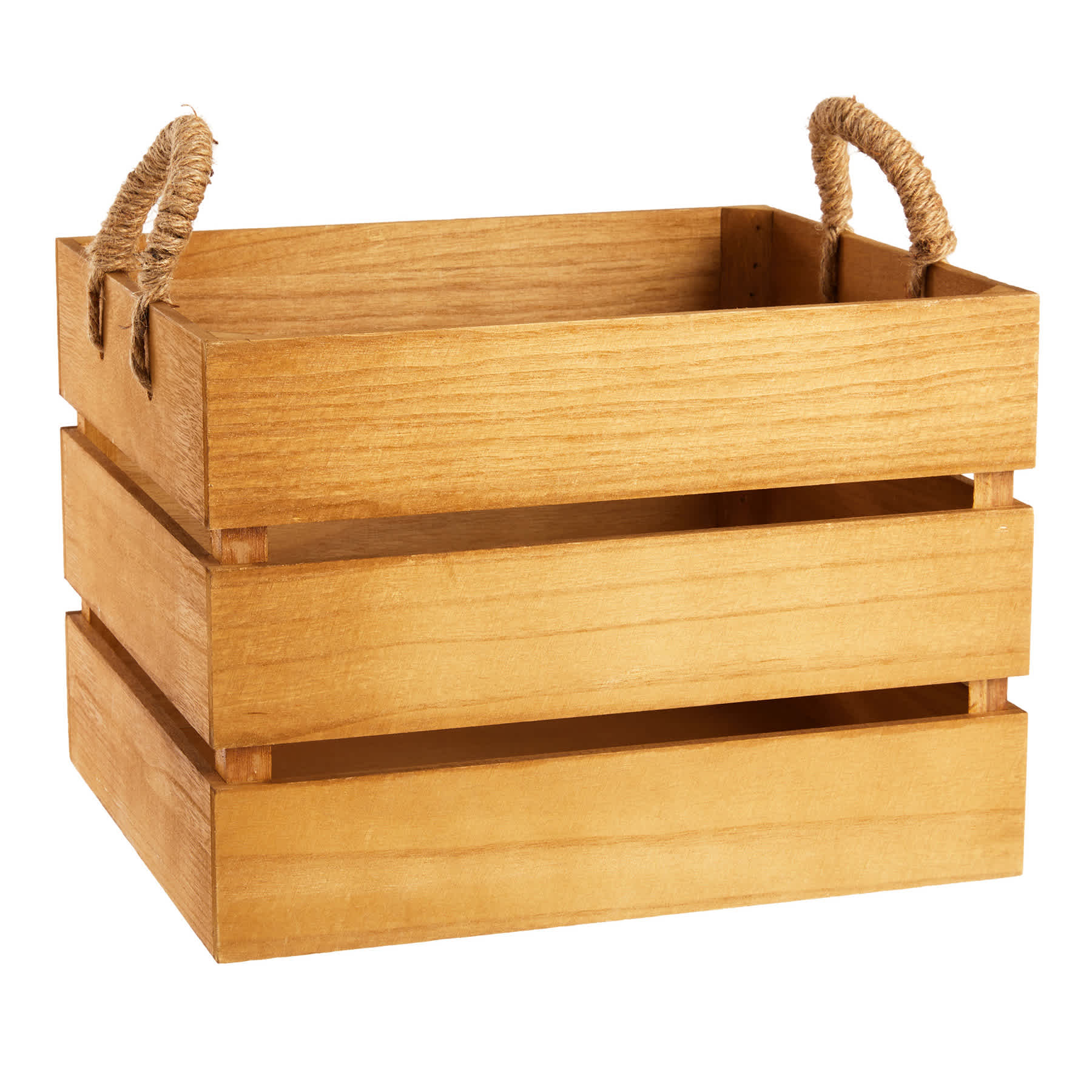Honeybloom Natural Wooden Storage Basket, Large