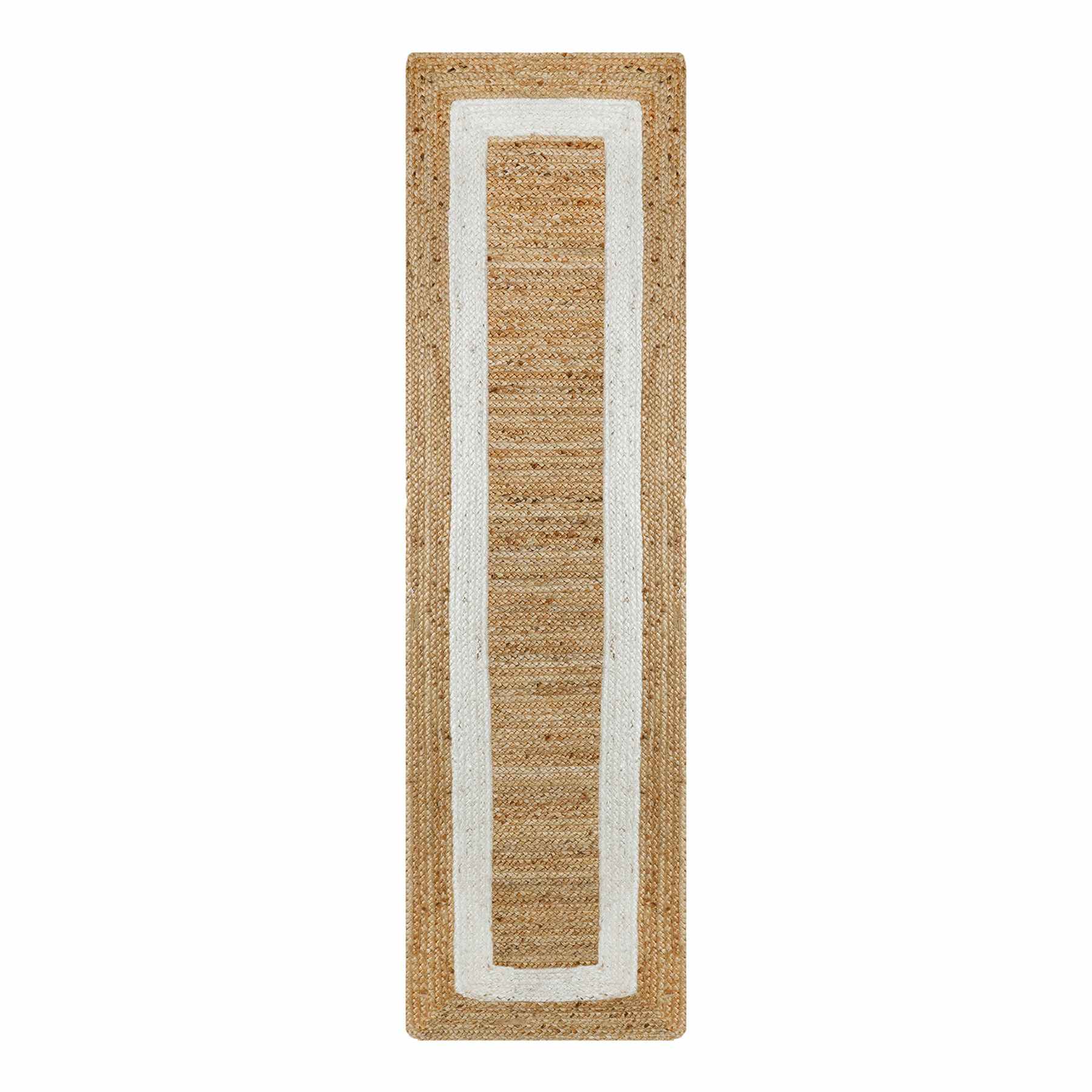 (B728) Providence Kinsey Natural Border Runner, 2x7