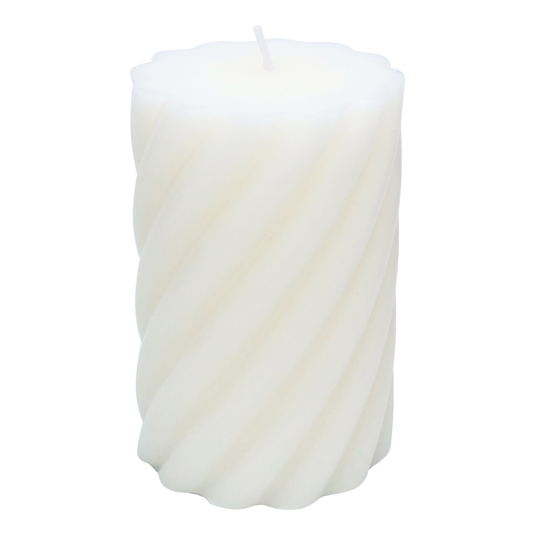 Willow Crossley White Unscented Twisted Pillar Candle, 3x4