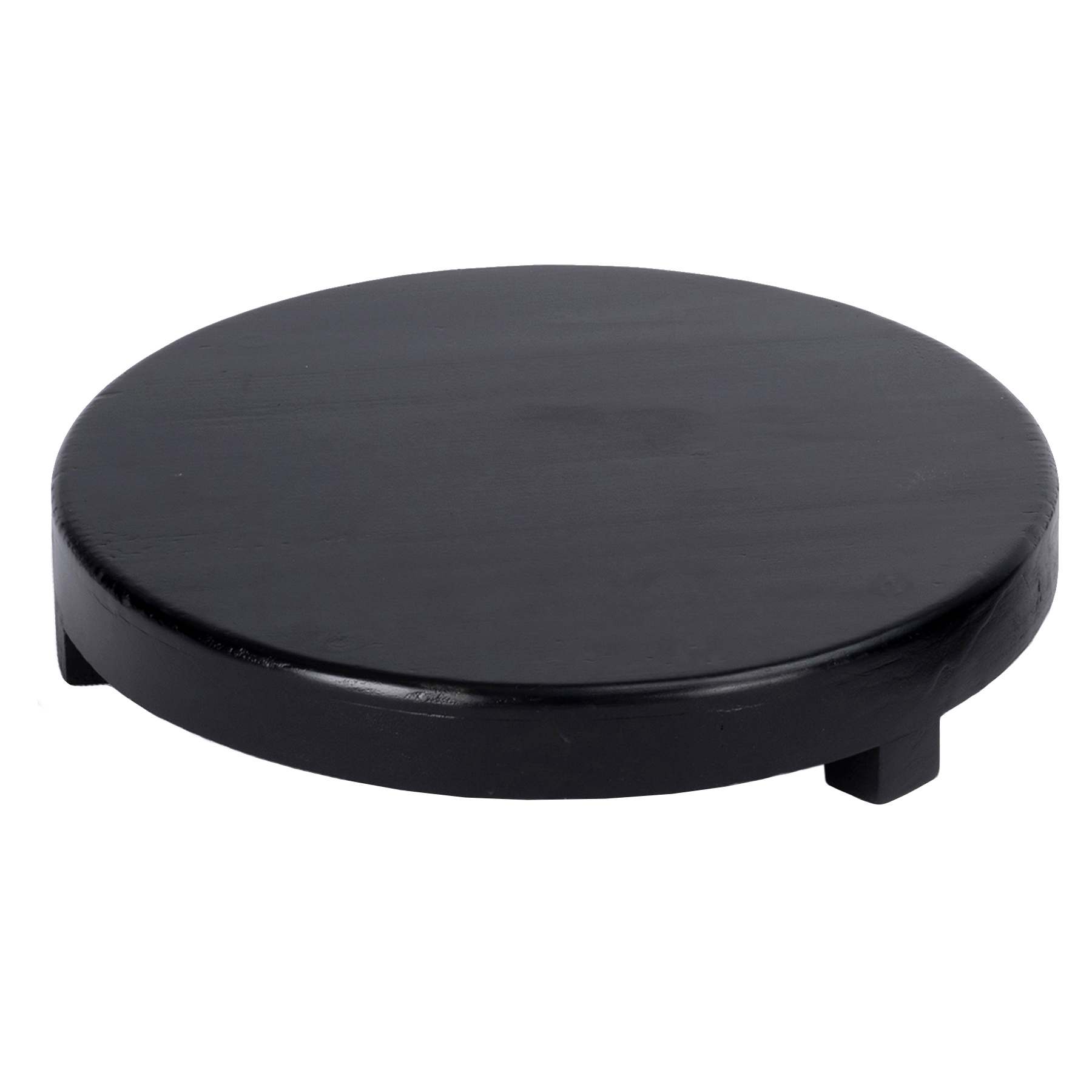 Black Wood Round Riser, 12"