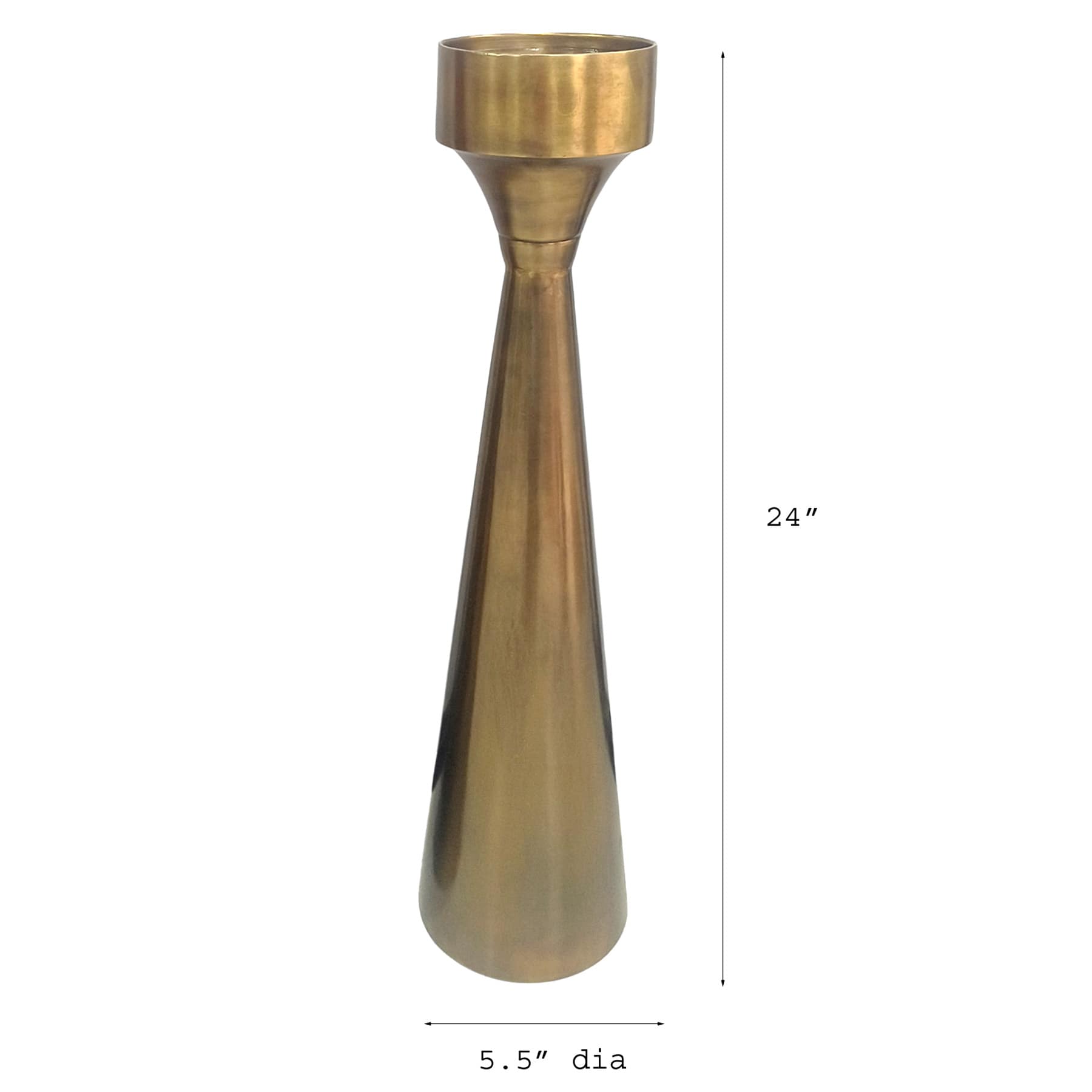 Gold Metal Pillar Candle Holder, 24"