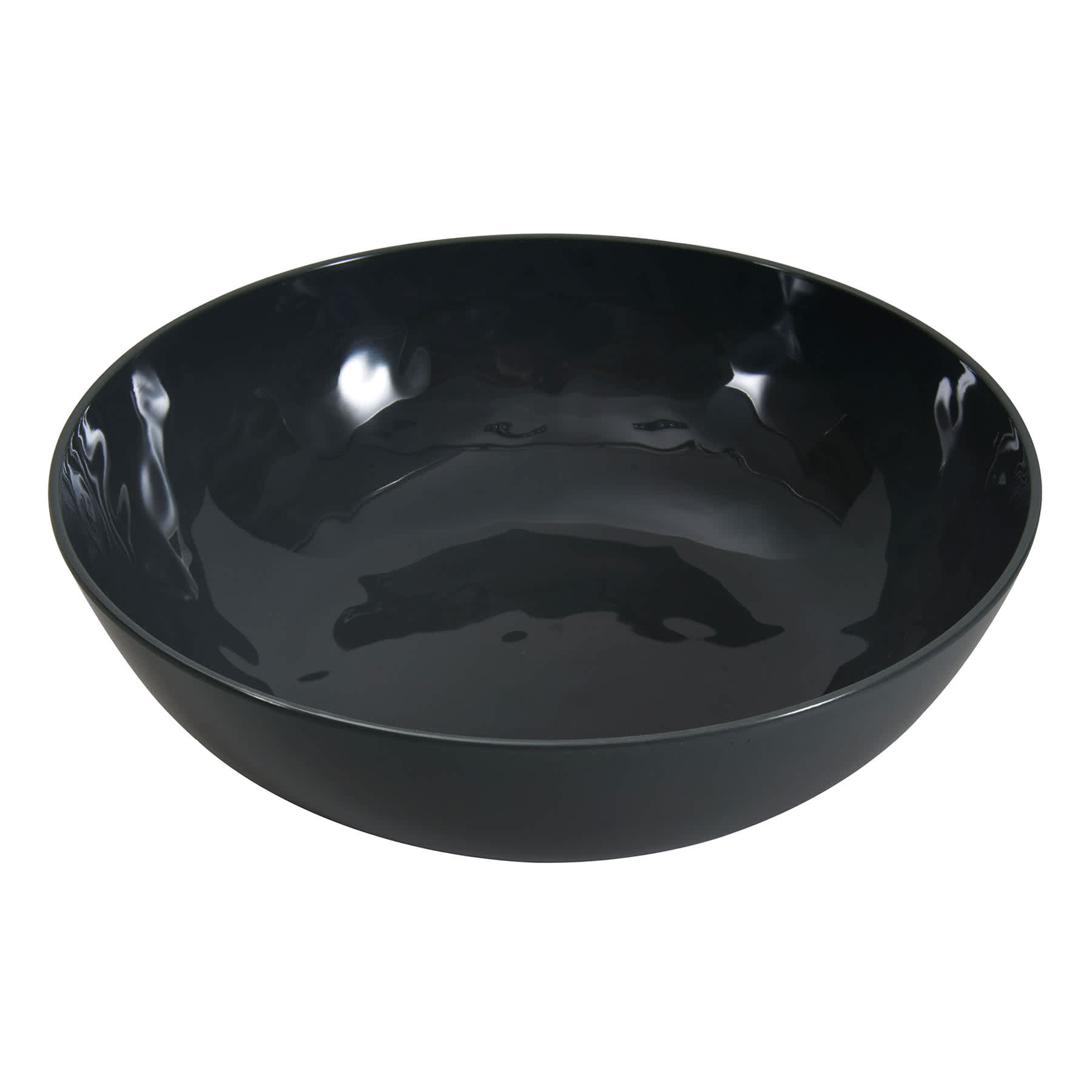 Large Embossed Melamine Serving Bowl, Light Grey