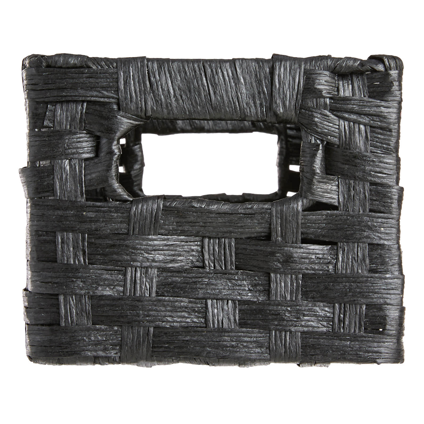 Black Paper Rope Rectangle Storage Basket, Small