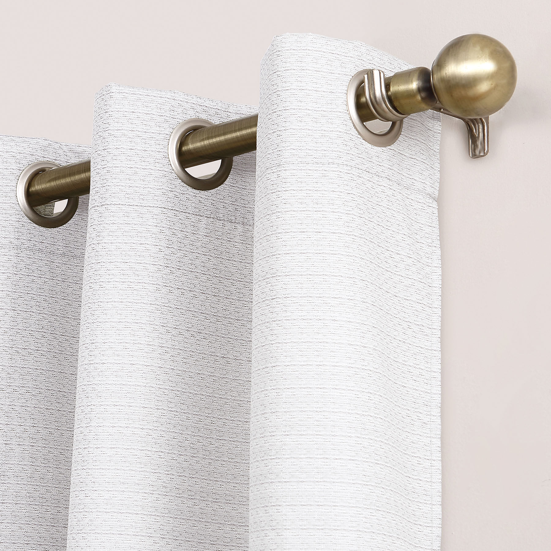 White Thermal Room Darkening Grommet Curtain Panel, 84"