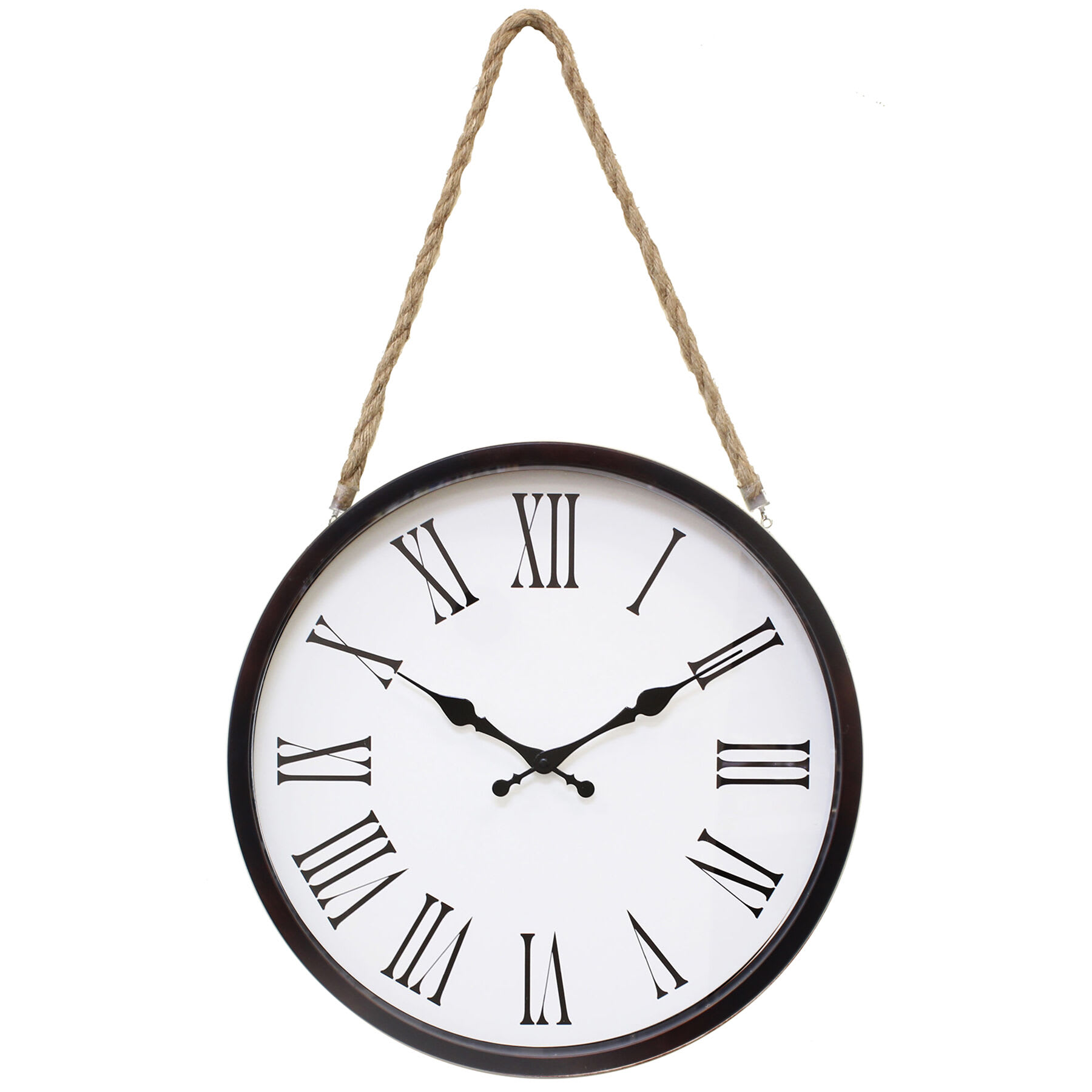 Tortoise Hanging Round Wall Clock with Rope, 16"
