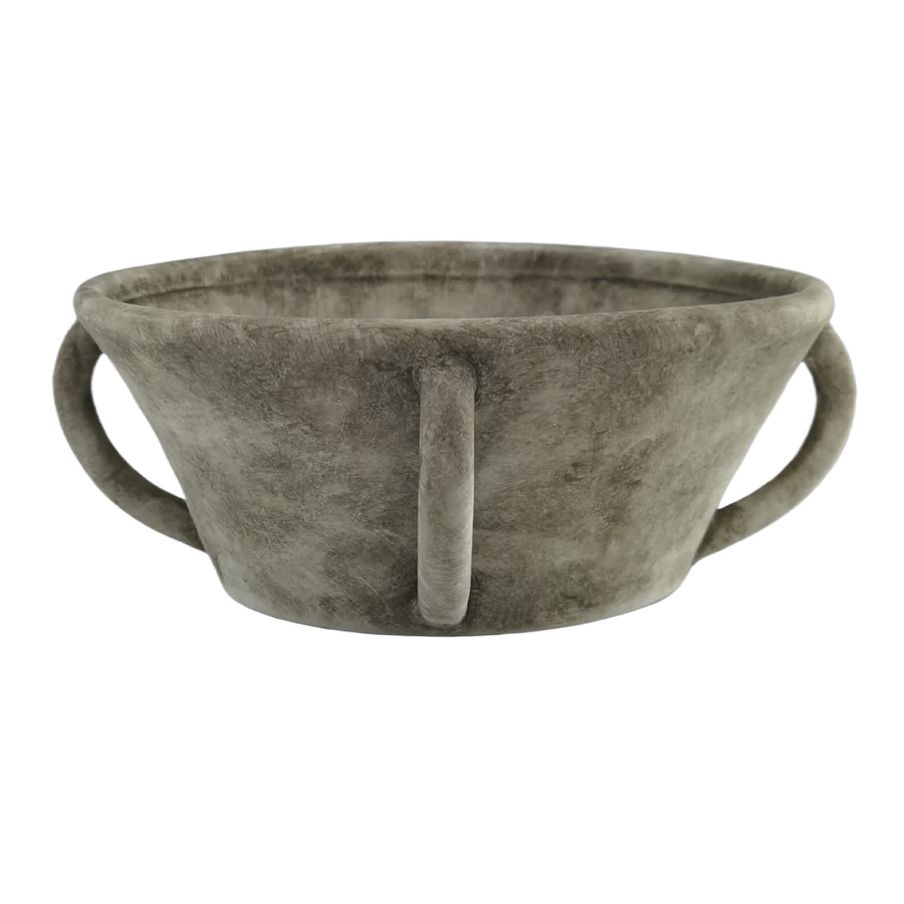 Grey Ceramic Bowl with Handles, 14.5x5