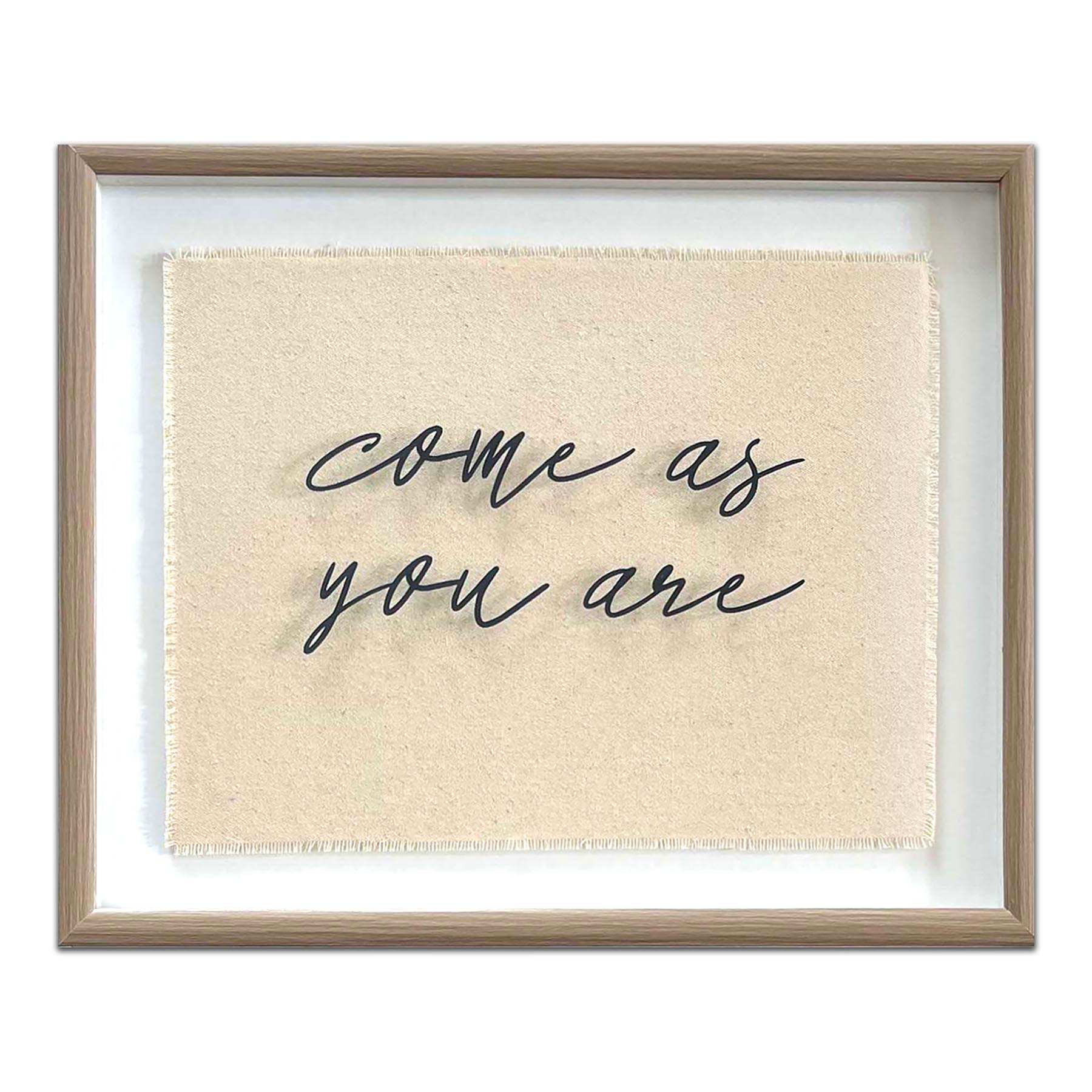 Honeybloom Glass Framed Typography Come As You Are Print Wall Sign, 16x20
