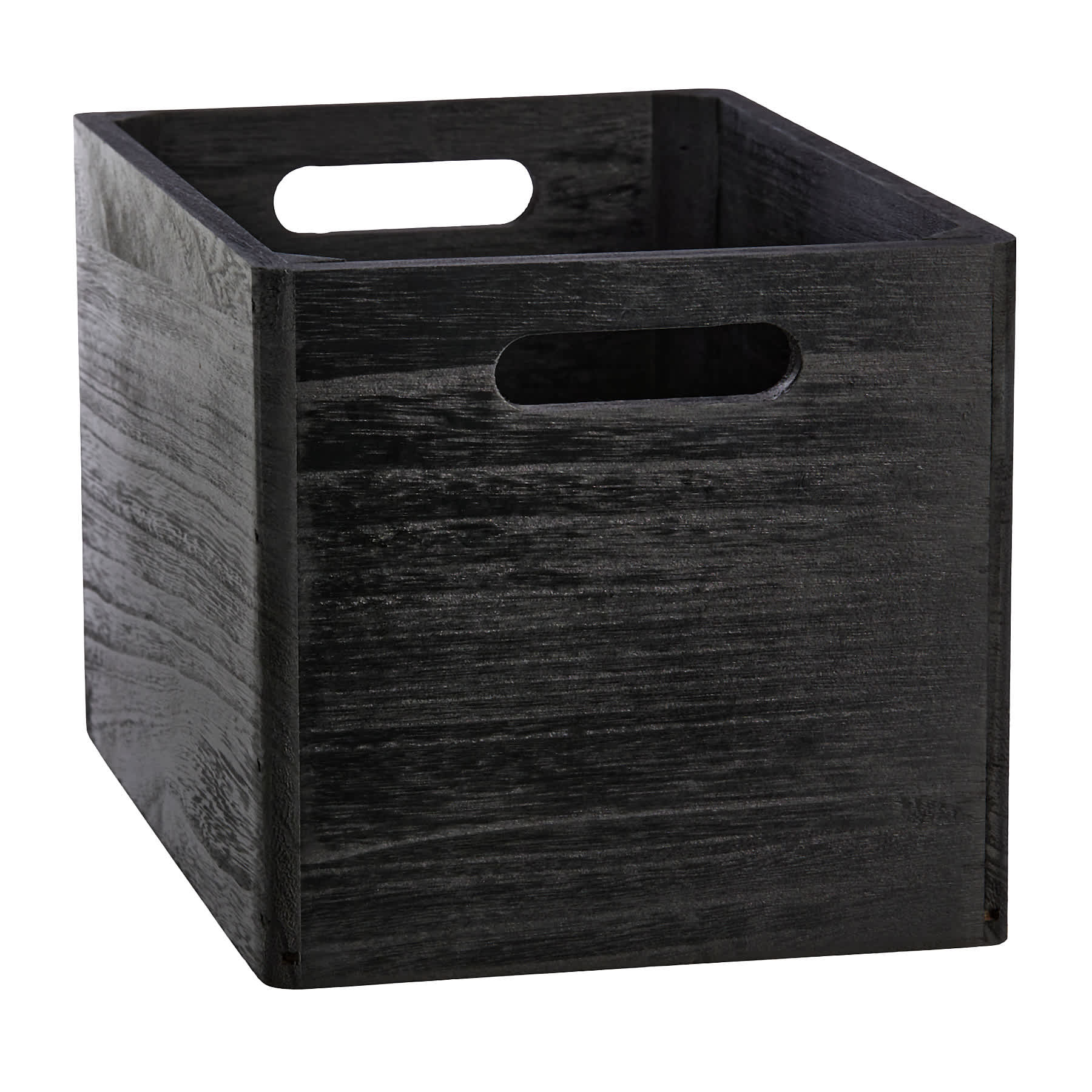 Black Wooden Storage Basket Set, Small