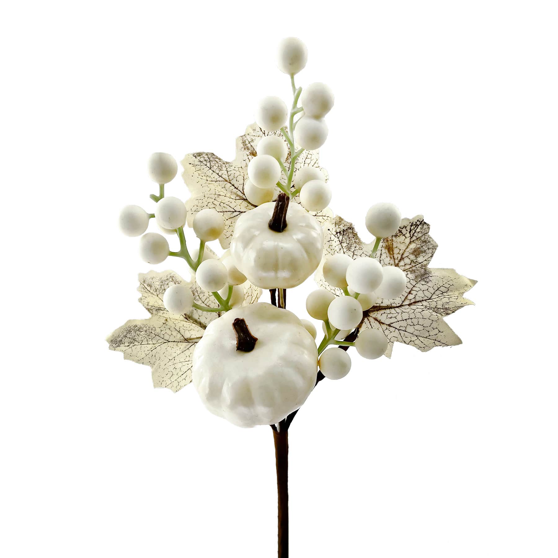 White Pumpkin & Berries Pick, 10"