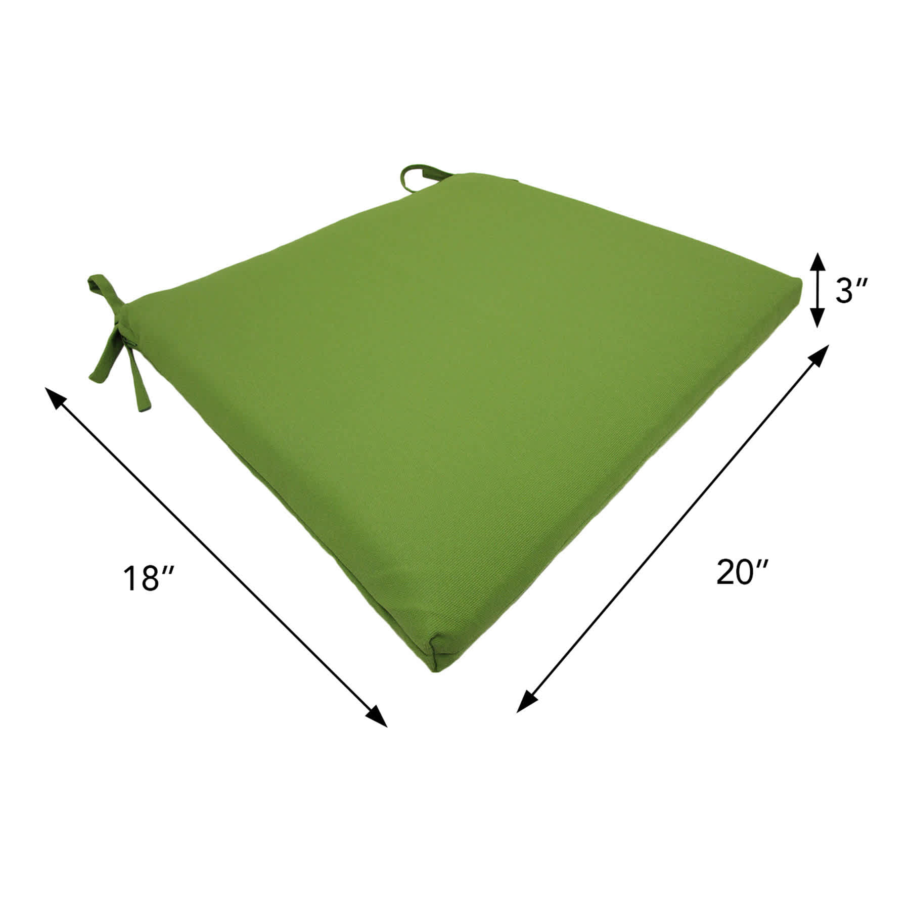 Lime Green Canvas Outdoor Square Seat Cushion