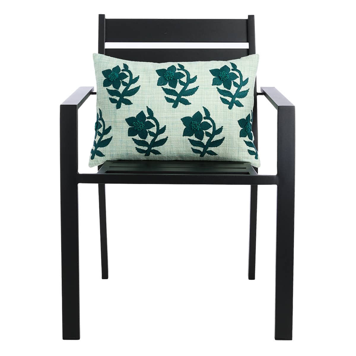 Honeybloom Periwinkle Flowers Woven Lumbar Outdoor Throw Pillow, 14x20