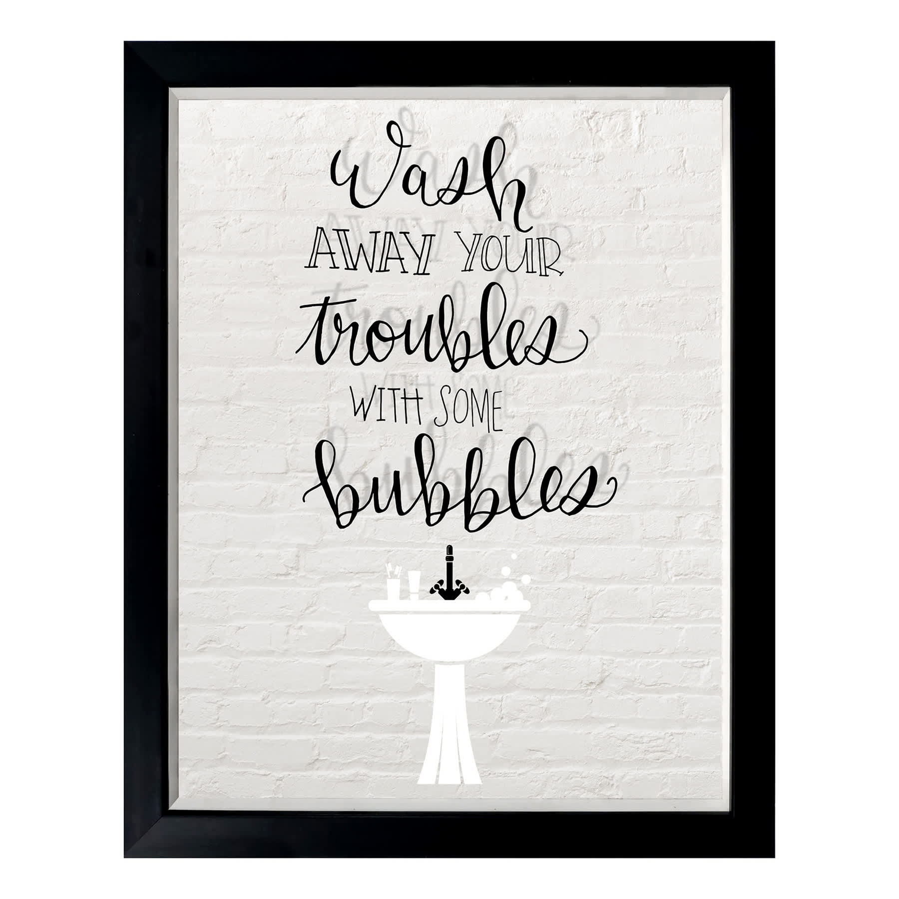 Glass Framed Bathroom Print Wall Art, 12x15