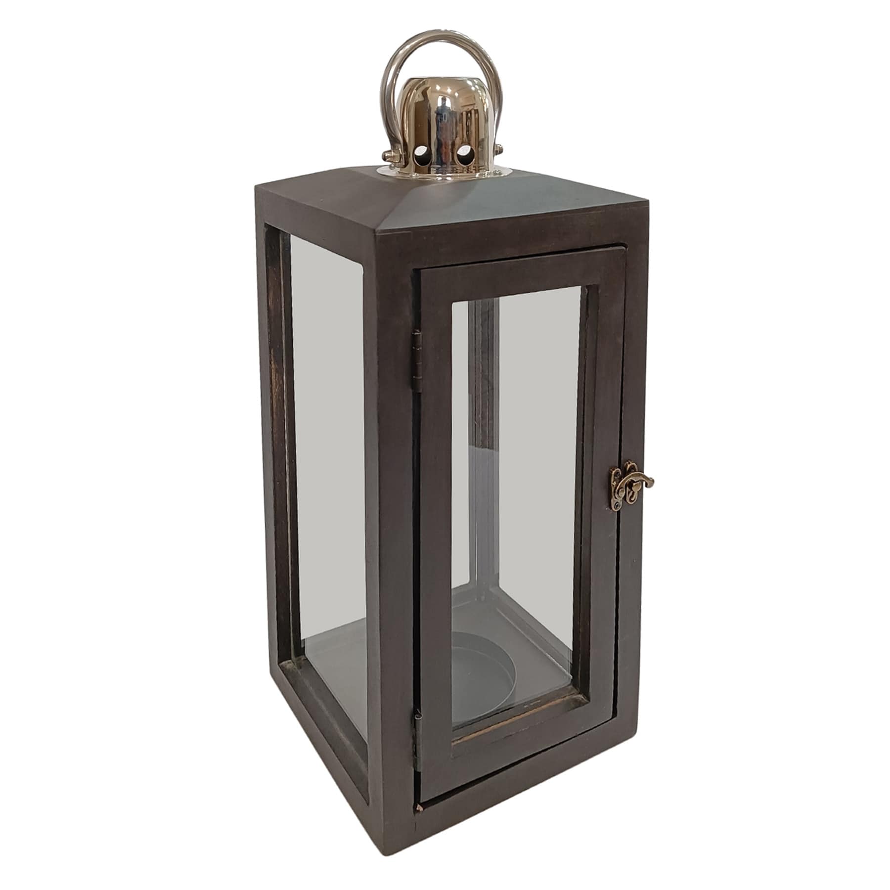 Cole Black Wooden Lantern, 18"
