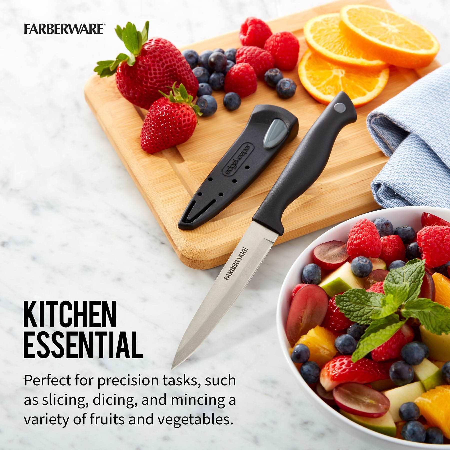 Farberware EdgeKeeper Black Knife, 4.5"