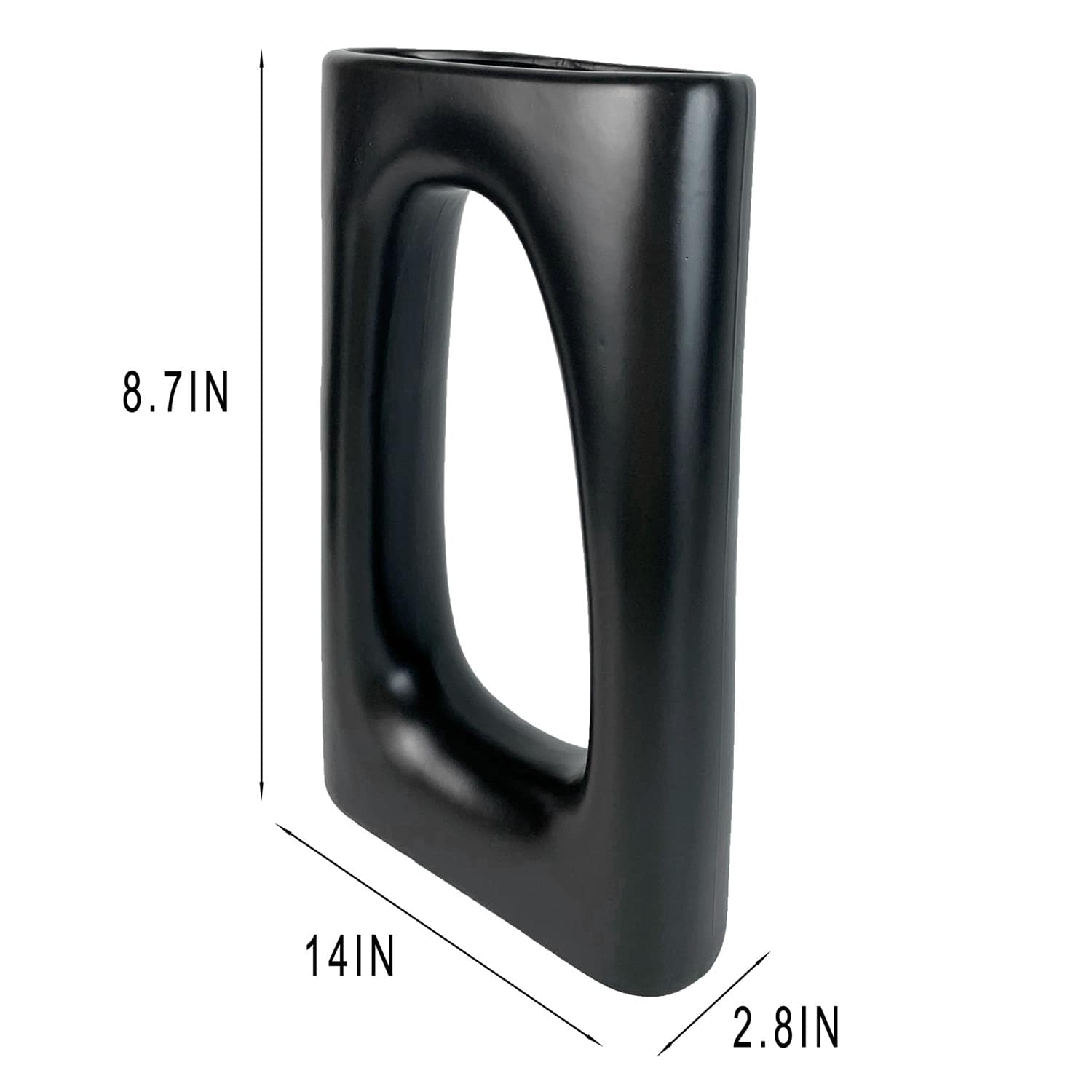 Crosby St. Black Ceramic Vase, 14"