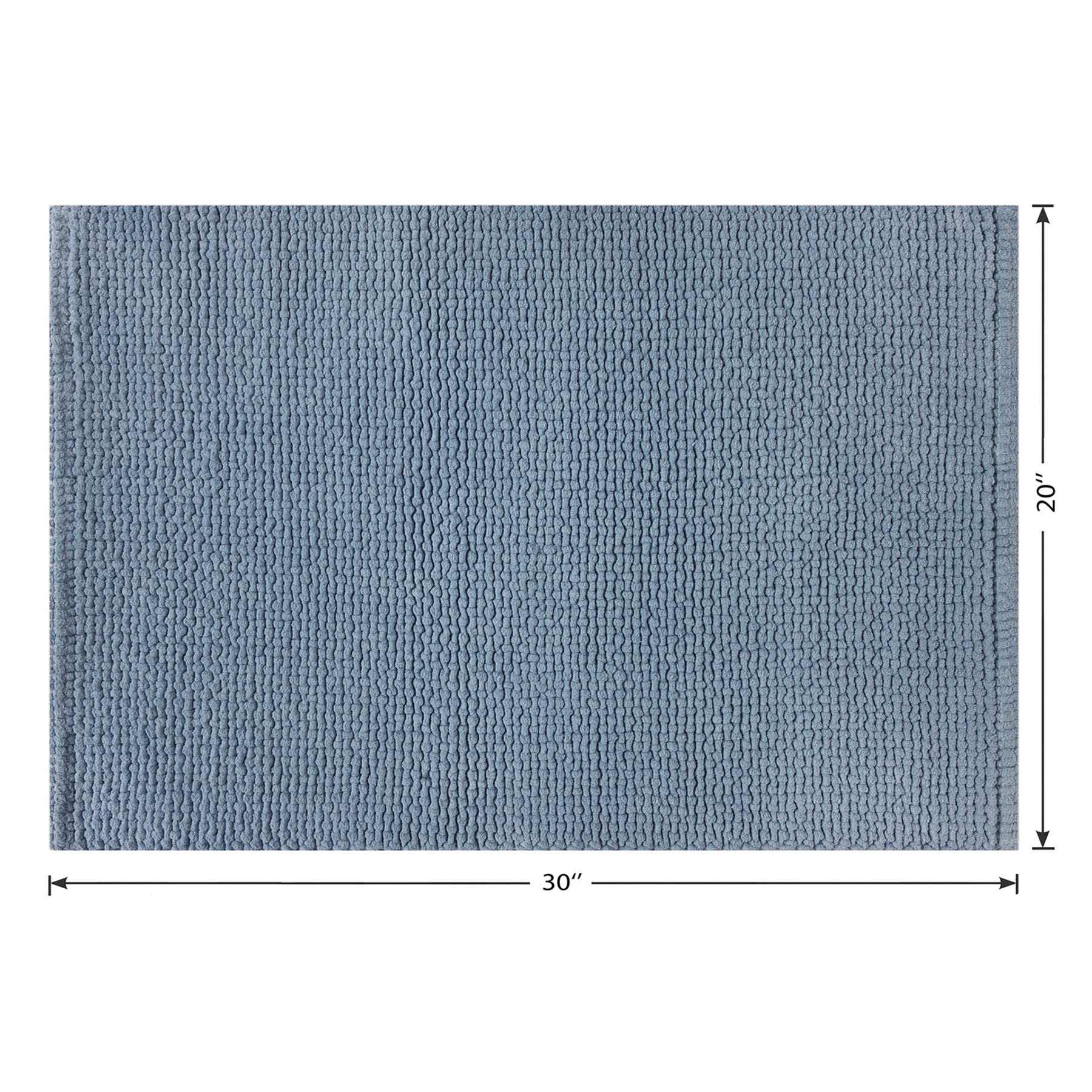 Honeybloom Blue Braided Cotton Bath Rug, 20x30