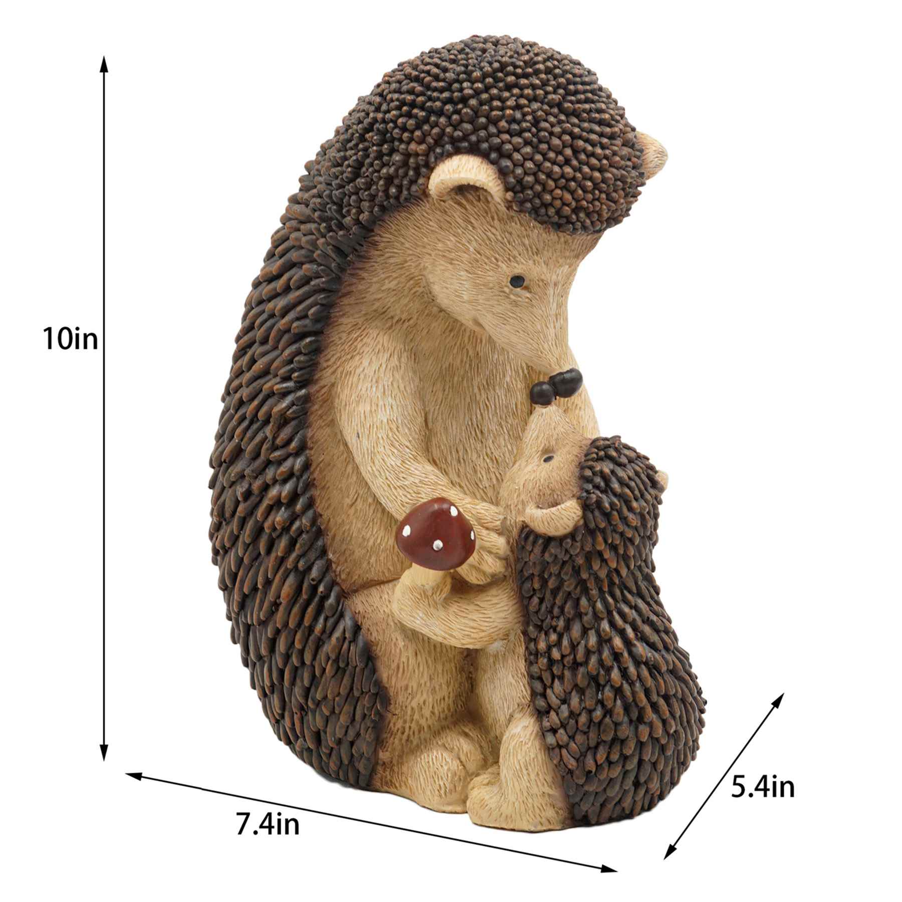 Hedgehogs Outdoor Garden Statue, 10"