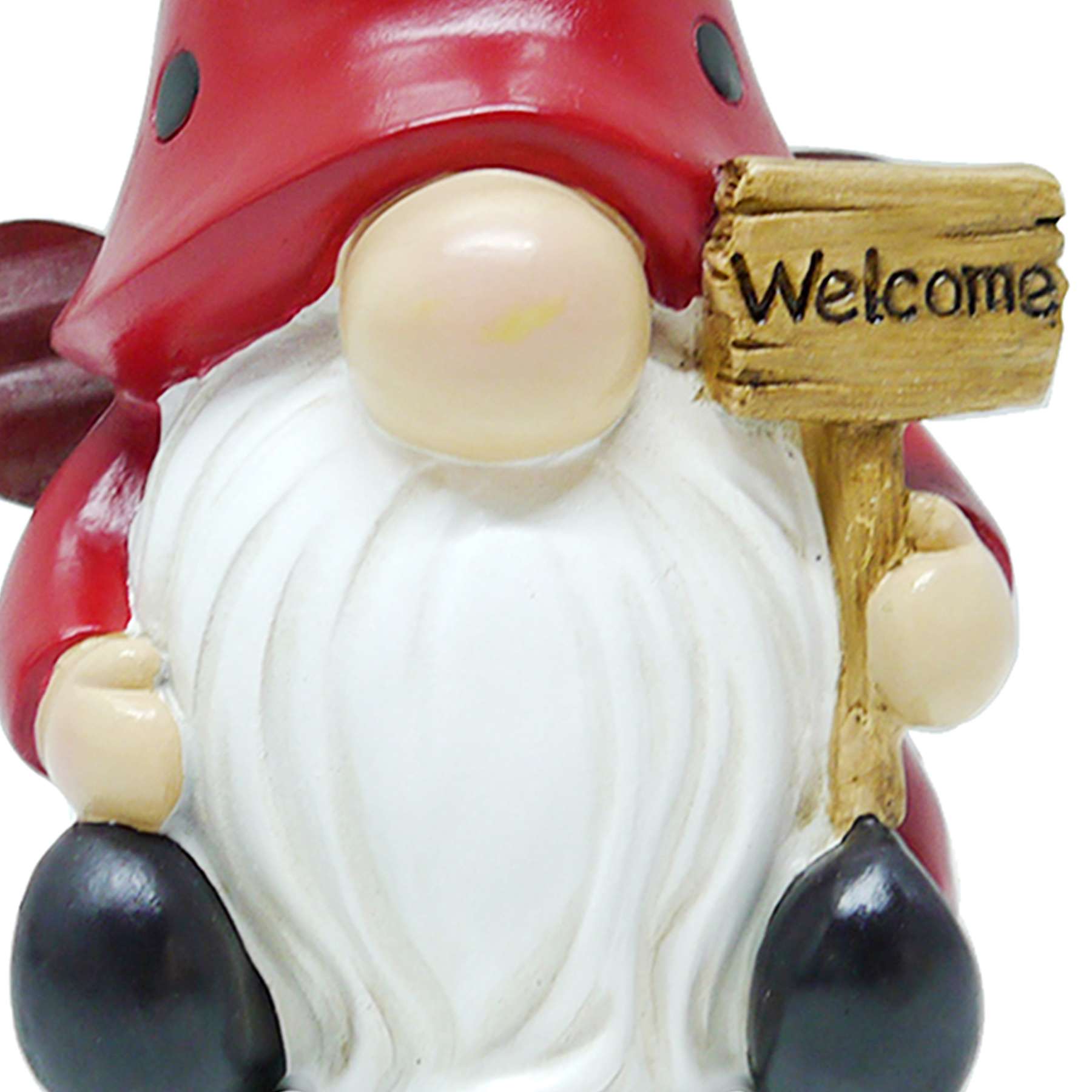 Ladybug Gnome Outdoor Garden Statue, 8"