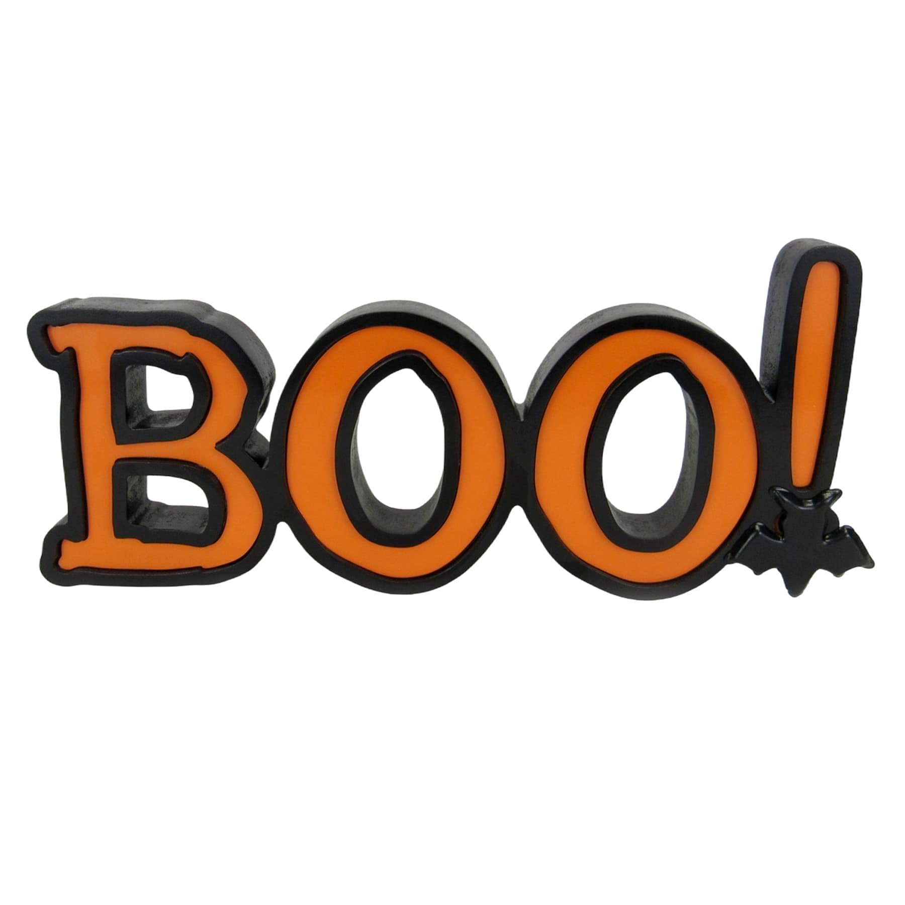 Happy Haunting Wooden Boo! Table Sign with Metal Spider, 12.8X5.5