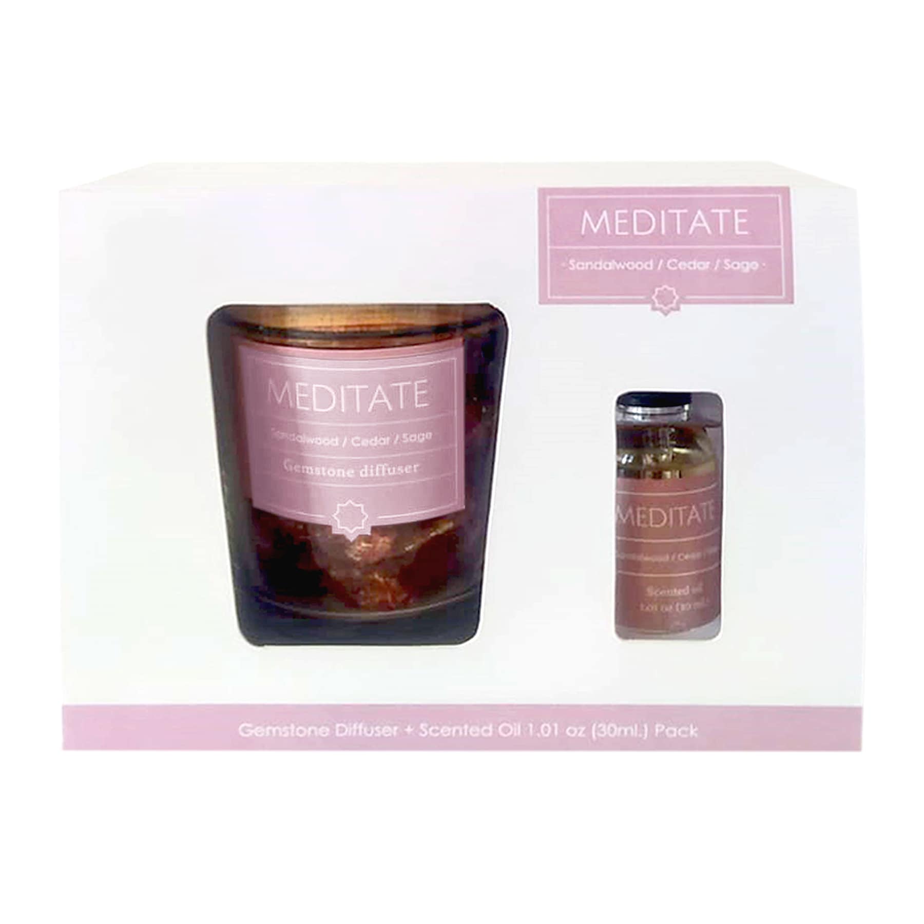 Found & Fable Meditate Scented Gemstone Diffuser Oil, 1oz