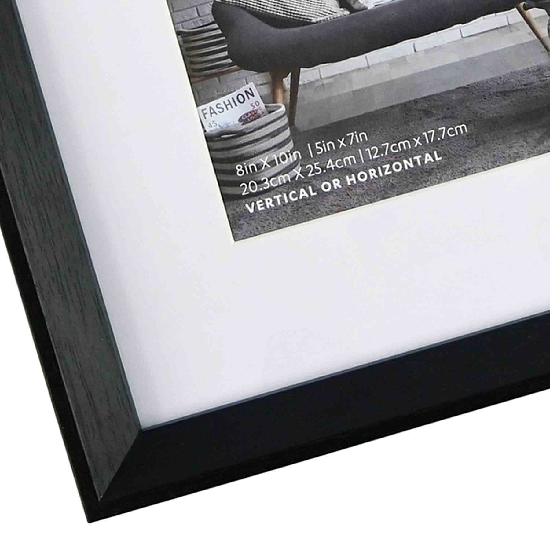 8x10 Matted to 5x7 Wall Frame, Black