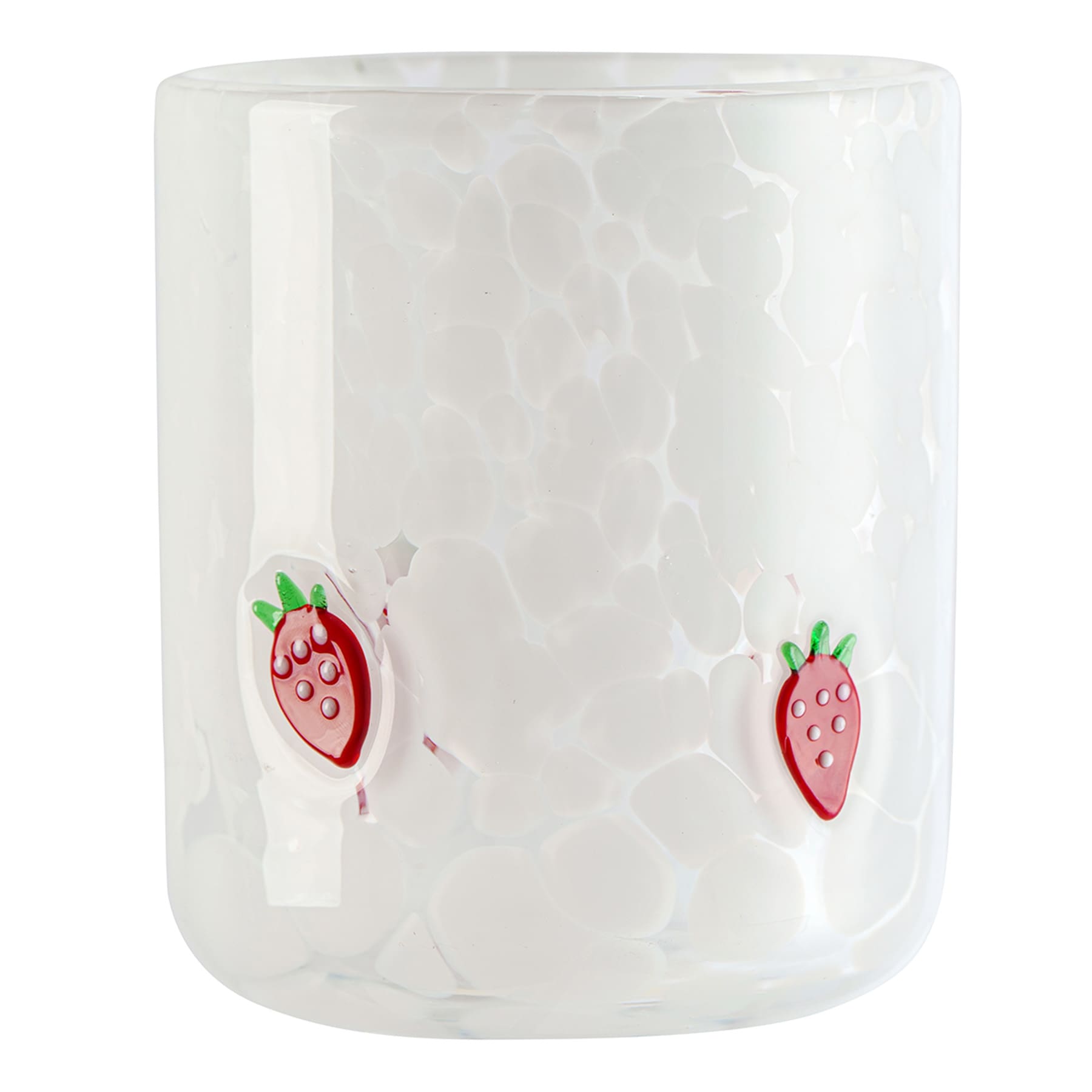 White Confetti Strawberry Icon Glass, 17.25oz