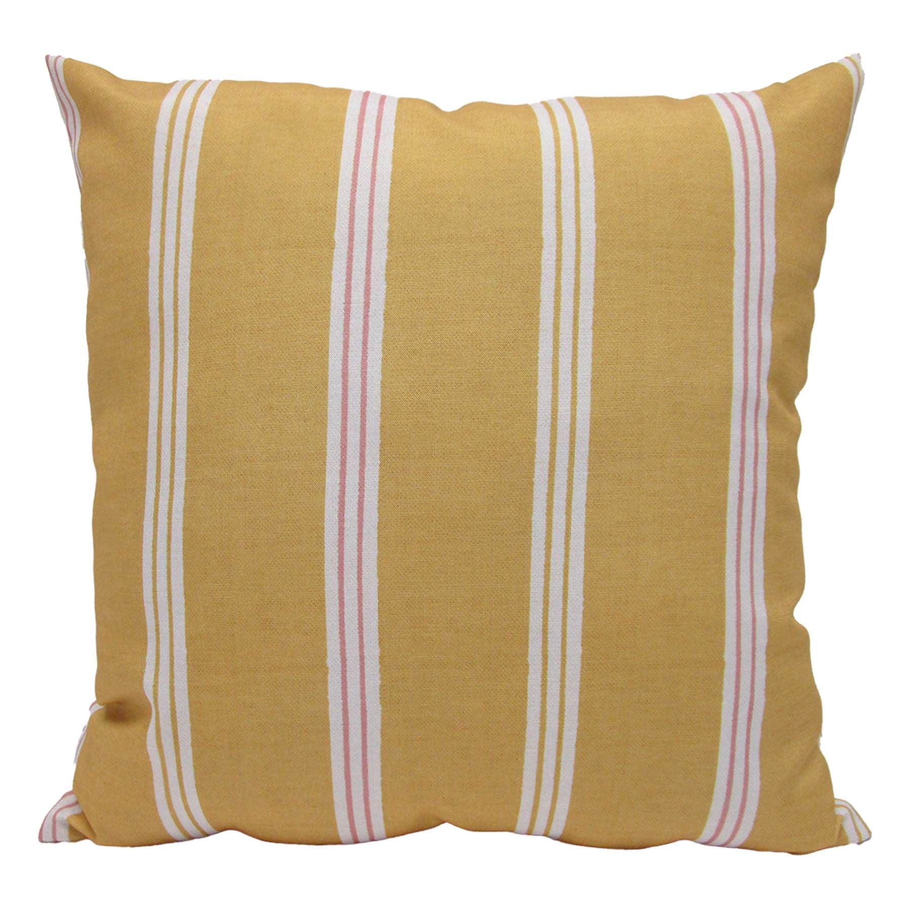 Honeybloom Yellow Striped Outdoor Throw Pillow, 16"