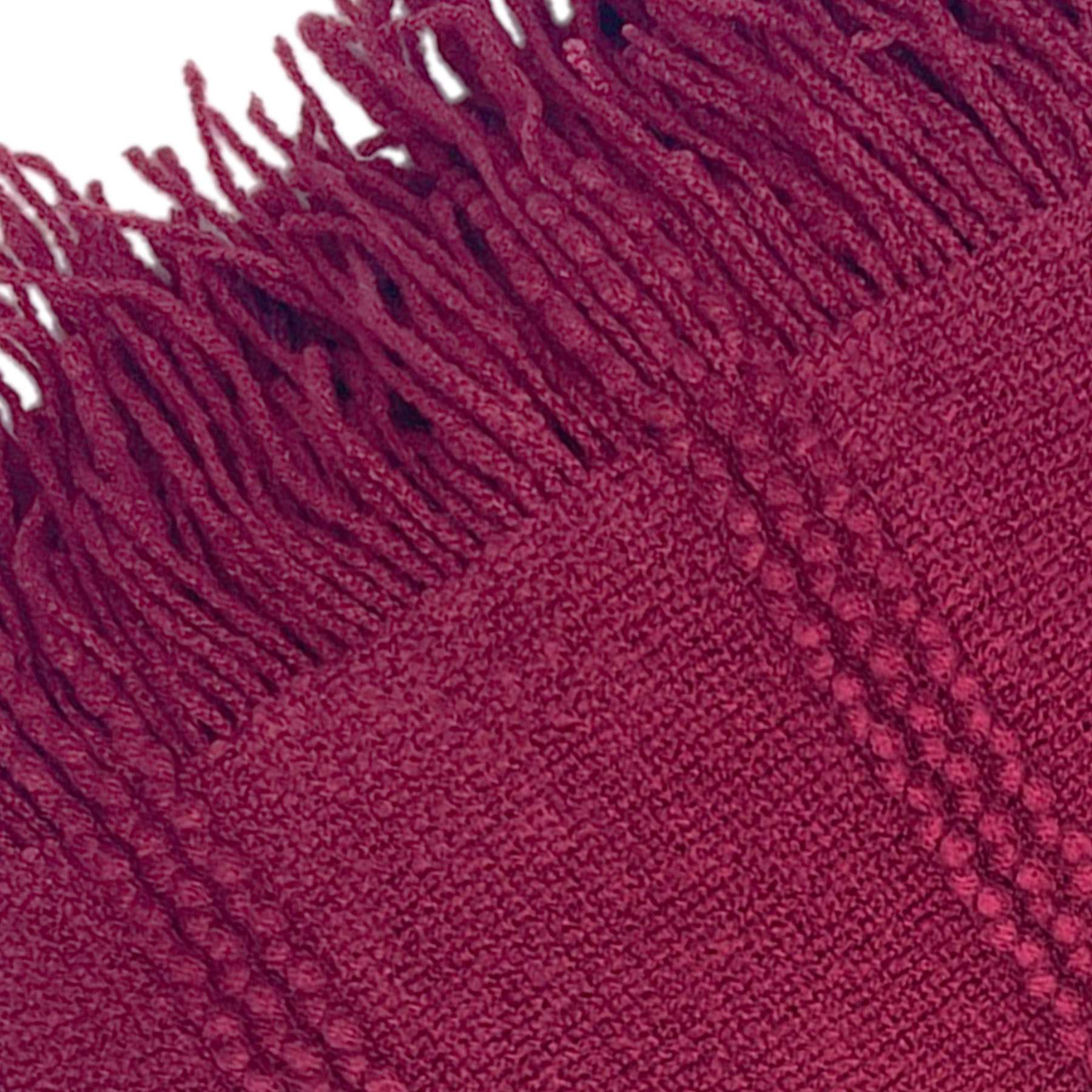 Providence Red Striped Knit Throw Blanket, 50x60