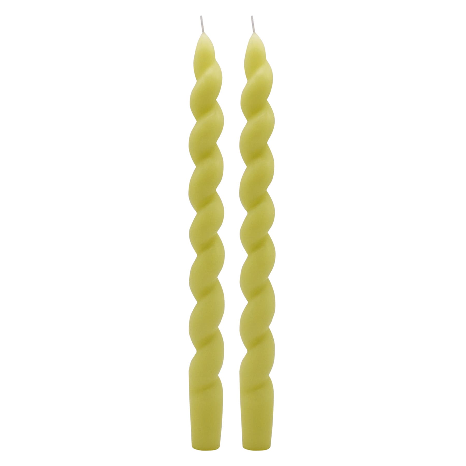 2-Pack Green Twisted Taper Candles, 10"
