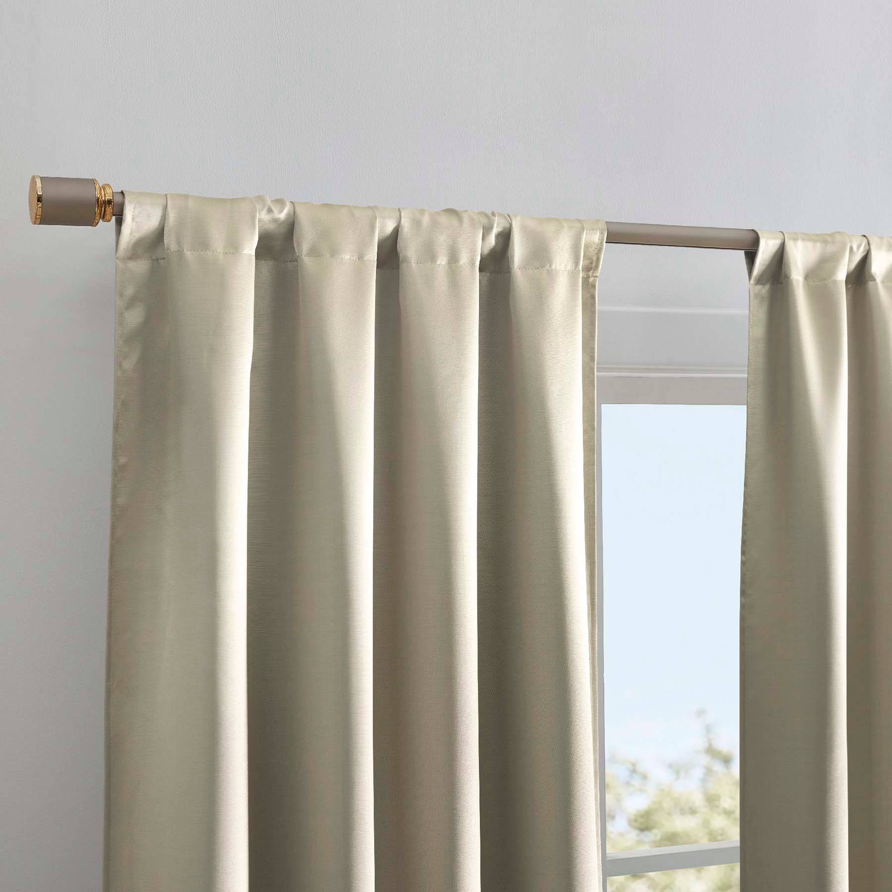 Alyssa Taupe Thermal Weave Room Darkening Curtain Panel, 84"