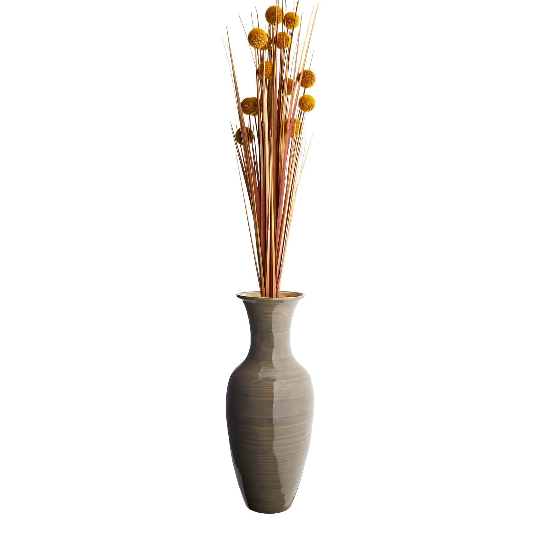 Warm Grey Bamboo Vase, 20.5"