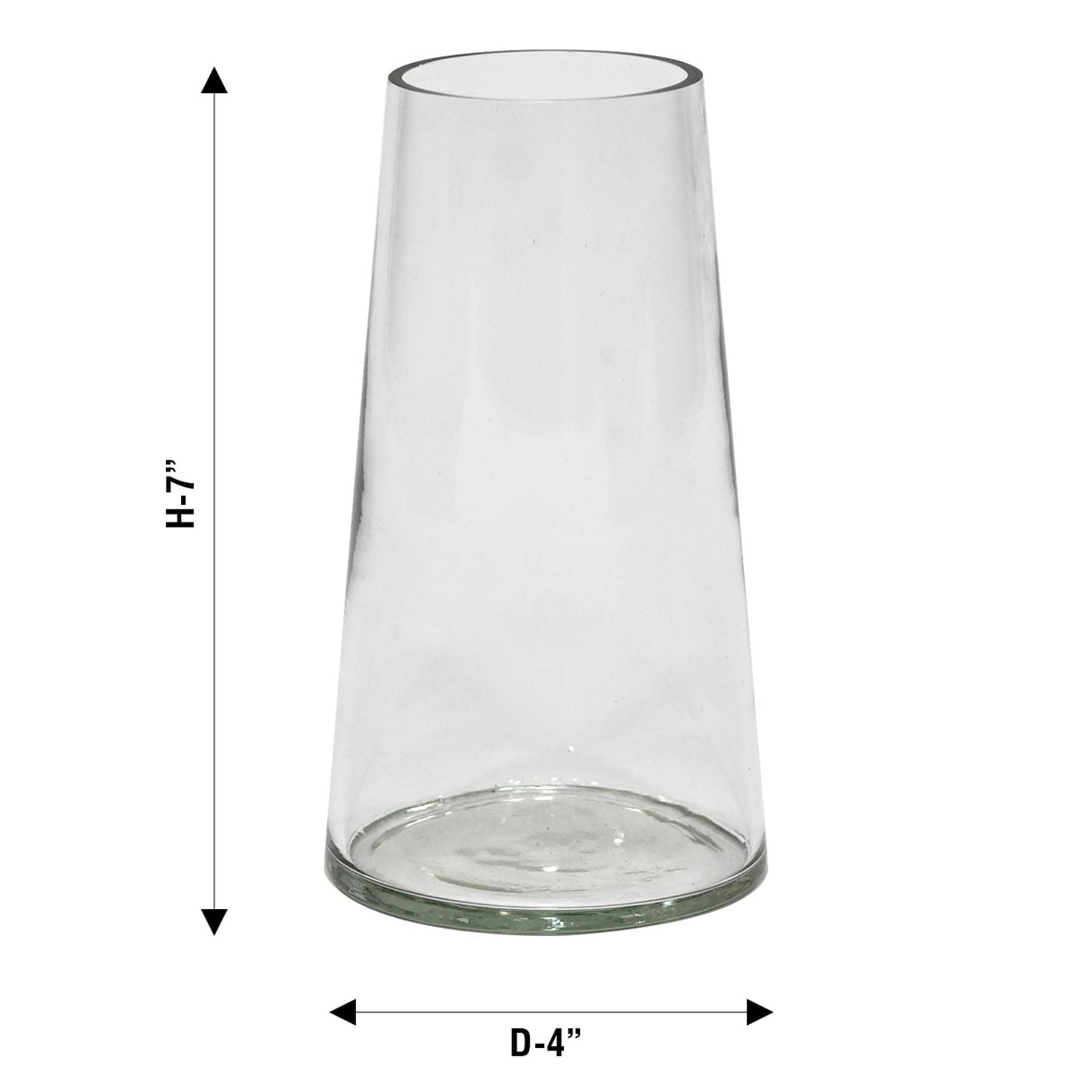 Tapered Glass Vase, 7"