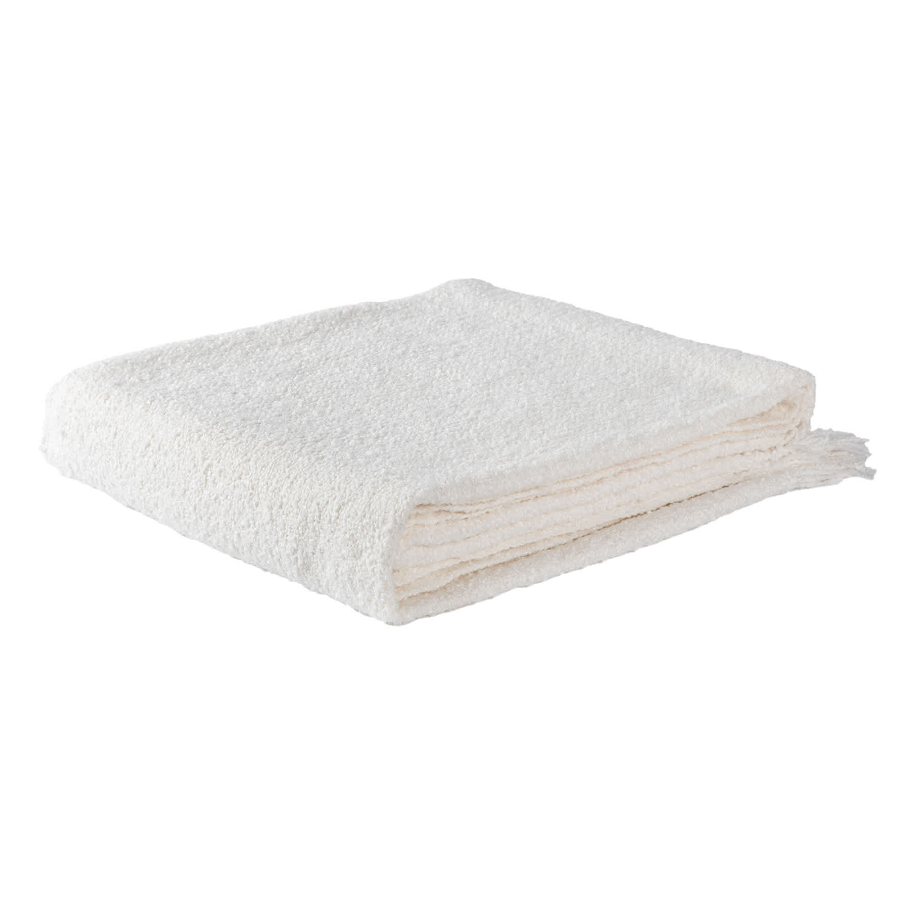 Crosby St. White Boucle Throw Blanket, 50x60