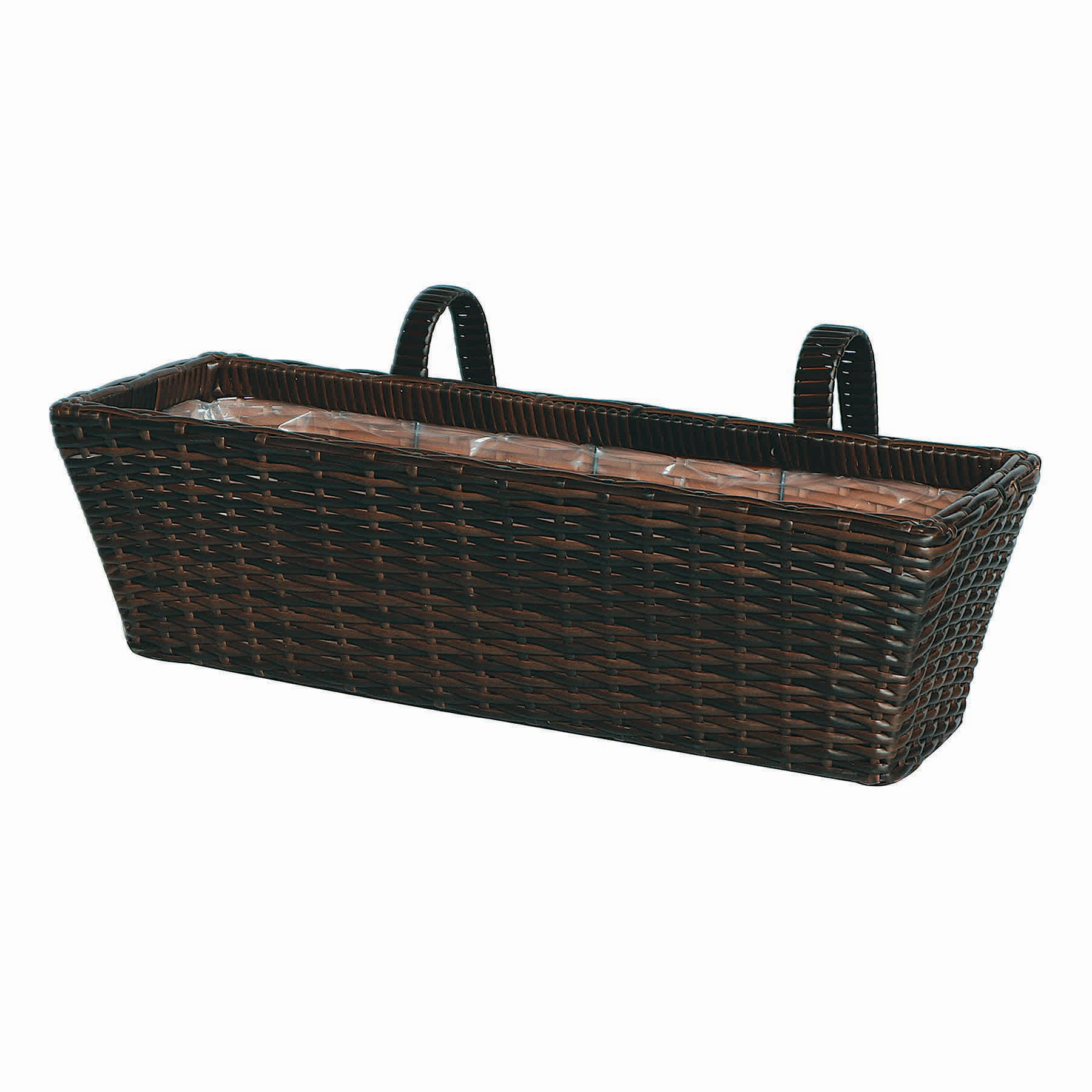 Polyrattan Balcony Planter with Liner, Extra Large