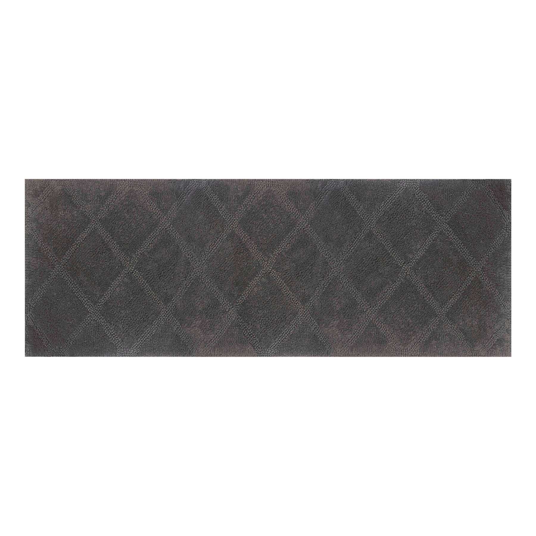 Diamond Dark Grey Bath Runner 22X60