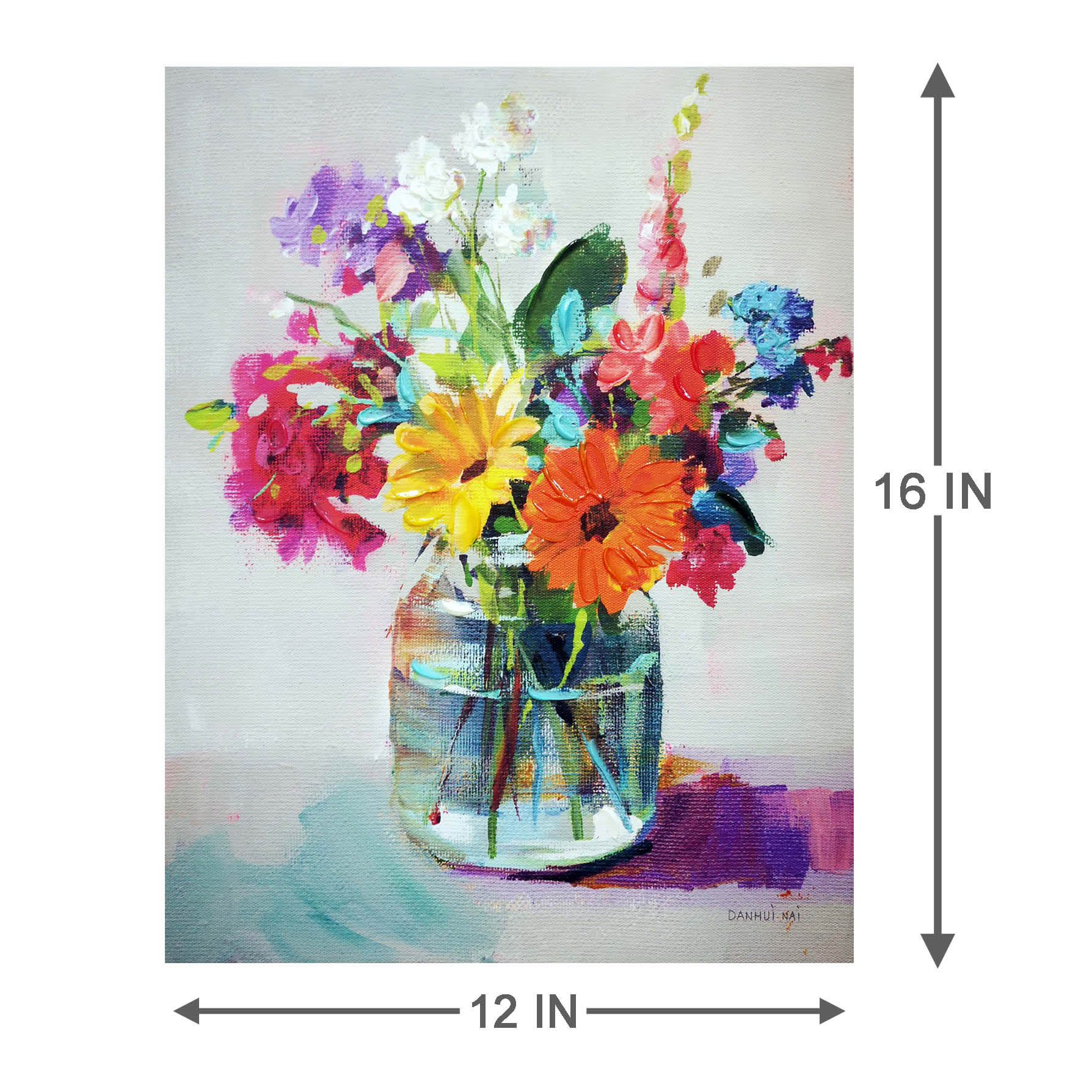 Floral Canvas Wall Art, 12x16