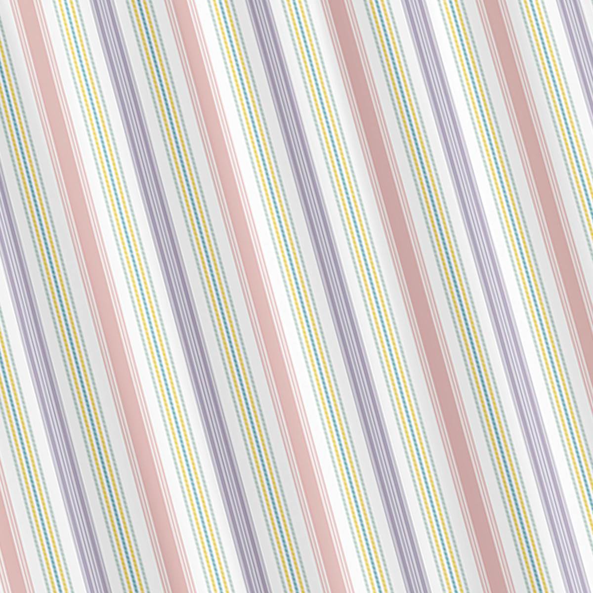 Tiny Dreamers Treats & Tiaras Purple & Pink Striped Shower Curtain, 72"