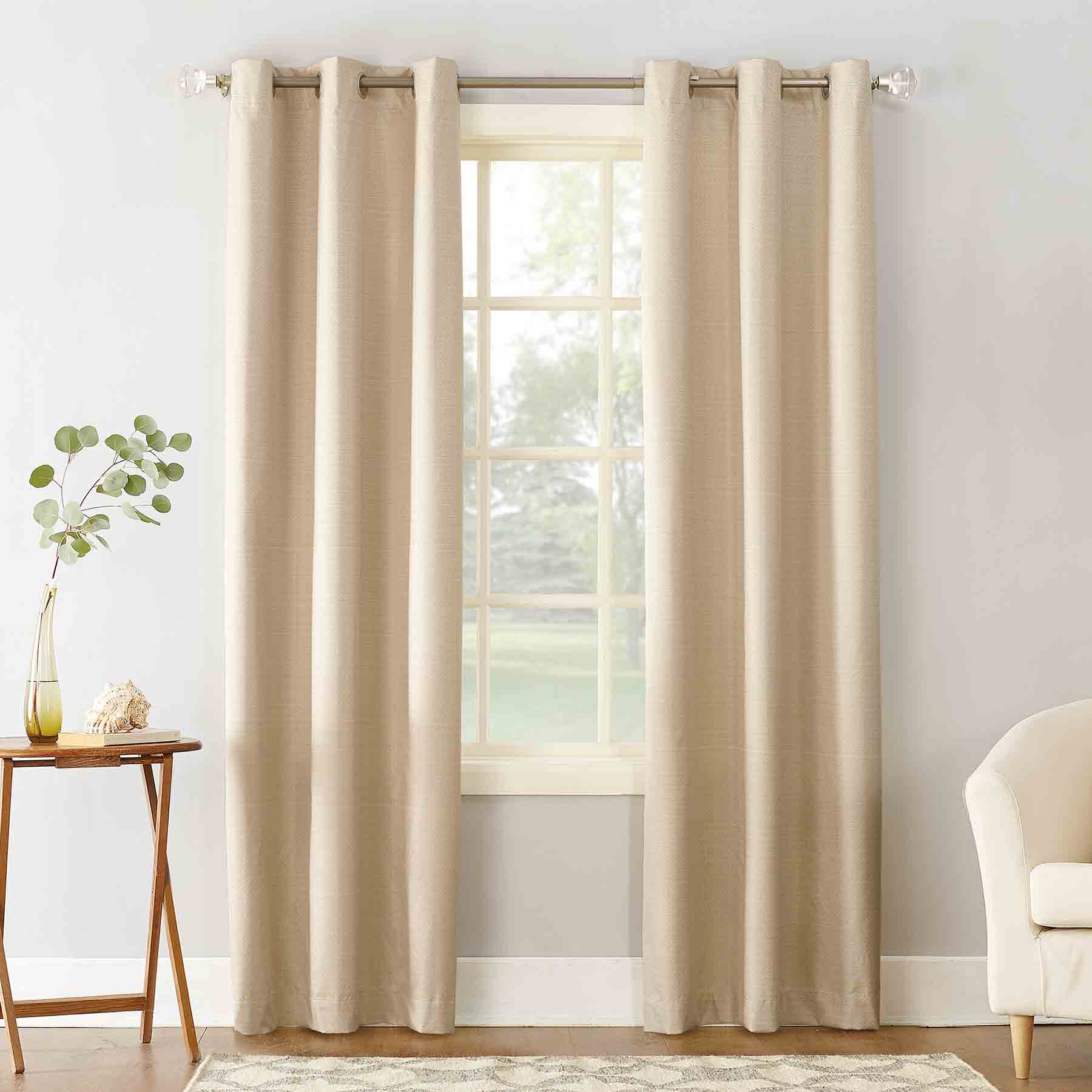 Linen Thermal Room Darkening Grommet Curtain Panel, 84"