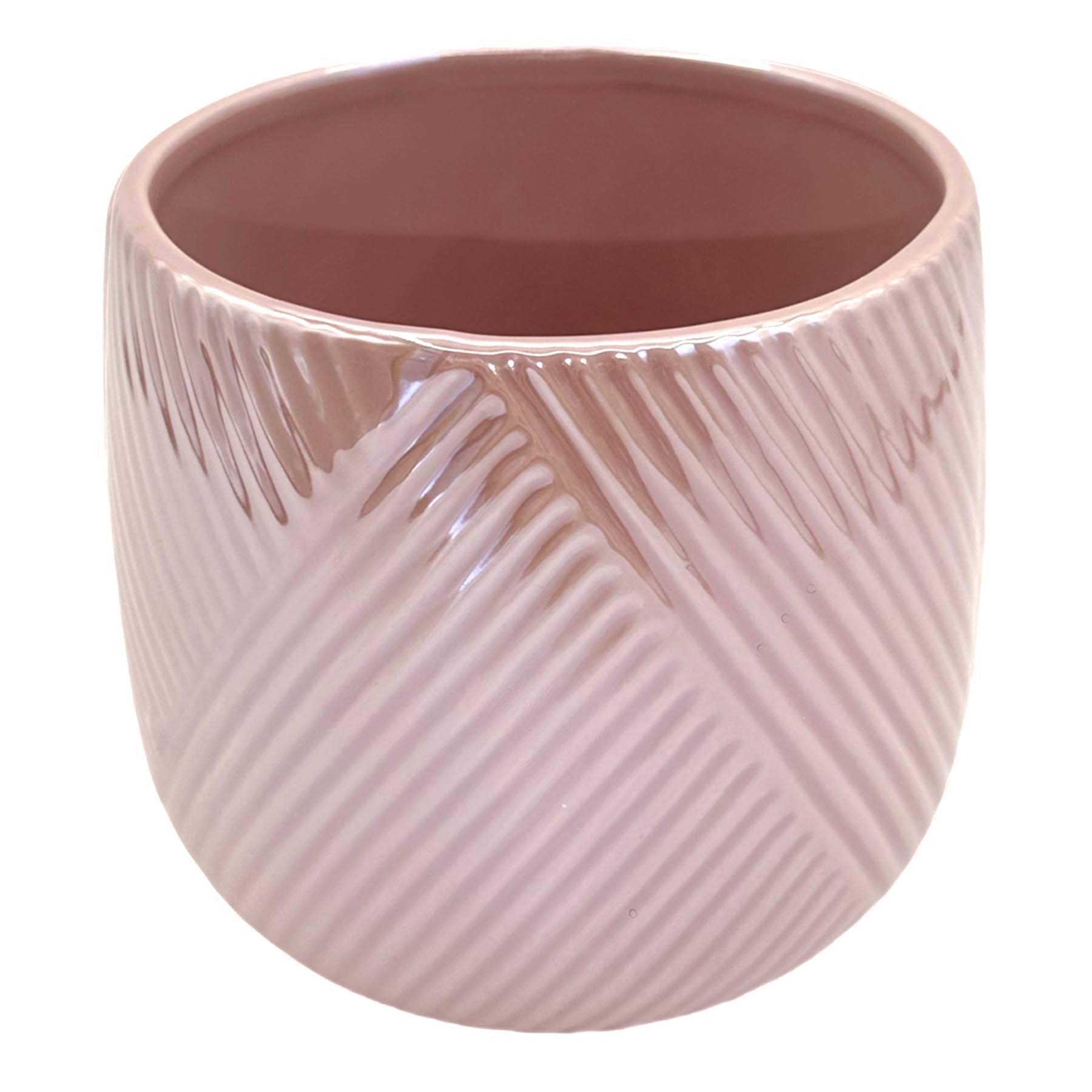 Oh Joy! Indoor Mila Pink Ribbed Iridescent Planter, 6"