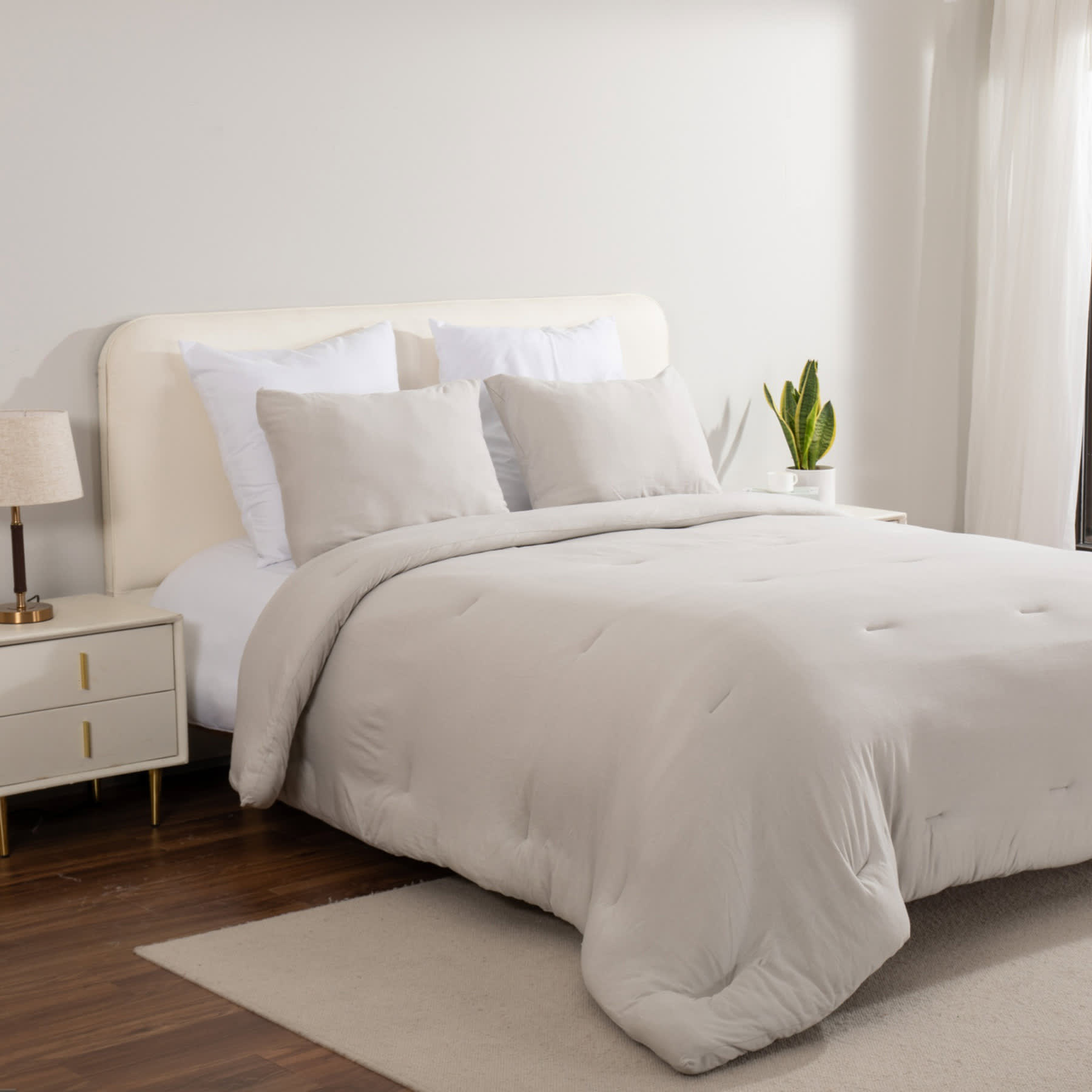 Light Grey Soft Knit Jersey Single Comforter, Twin/Twin XL